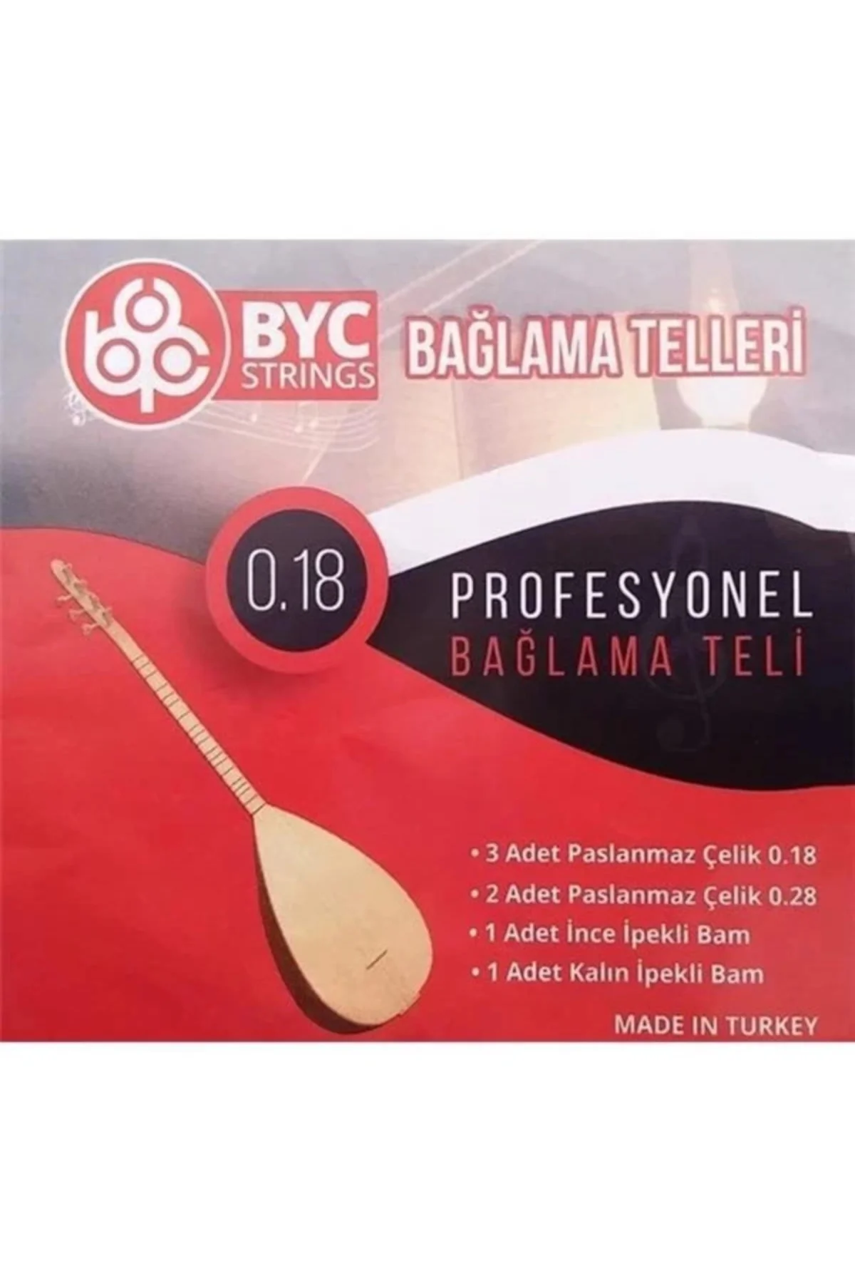 BYC18 Kısa Sap Bağlama Teli Takım Profesyonel 0.18 Kısa Sap Saz T