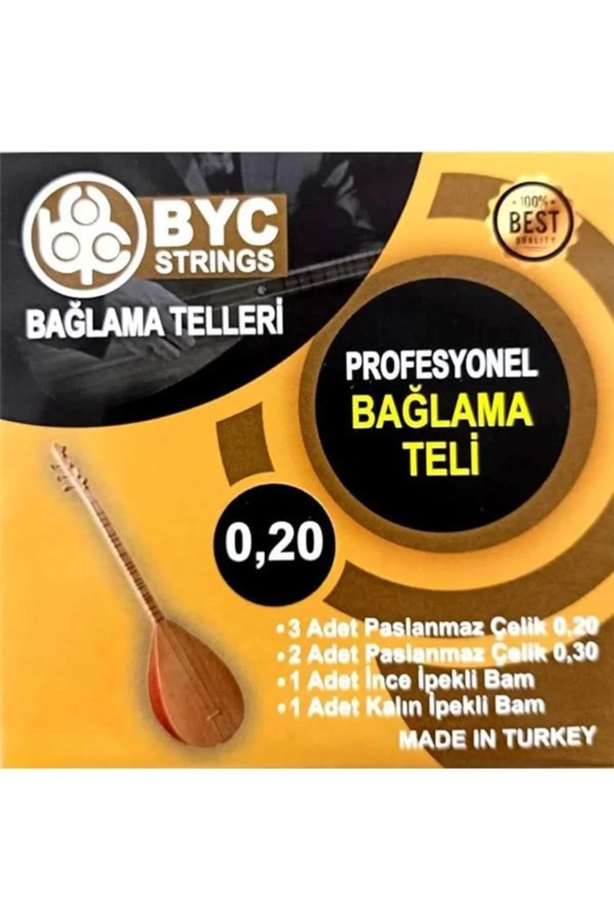 BYC20 Uzun Sap Saz Teli Takım 0.20 Uzun Sap Bağlama Teli
