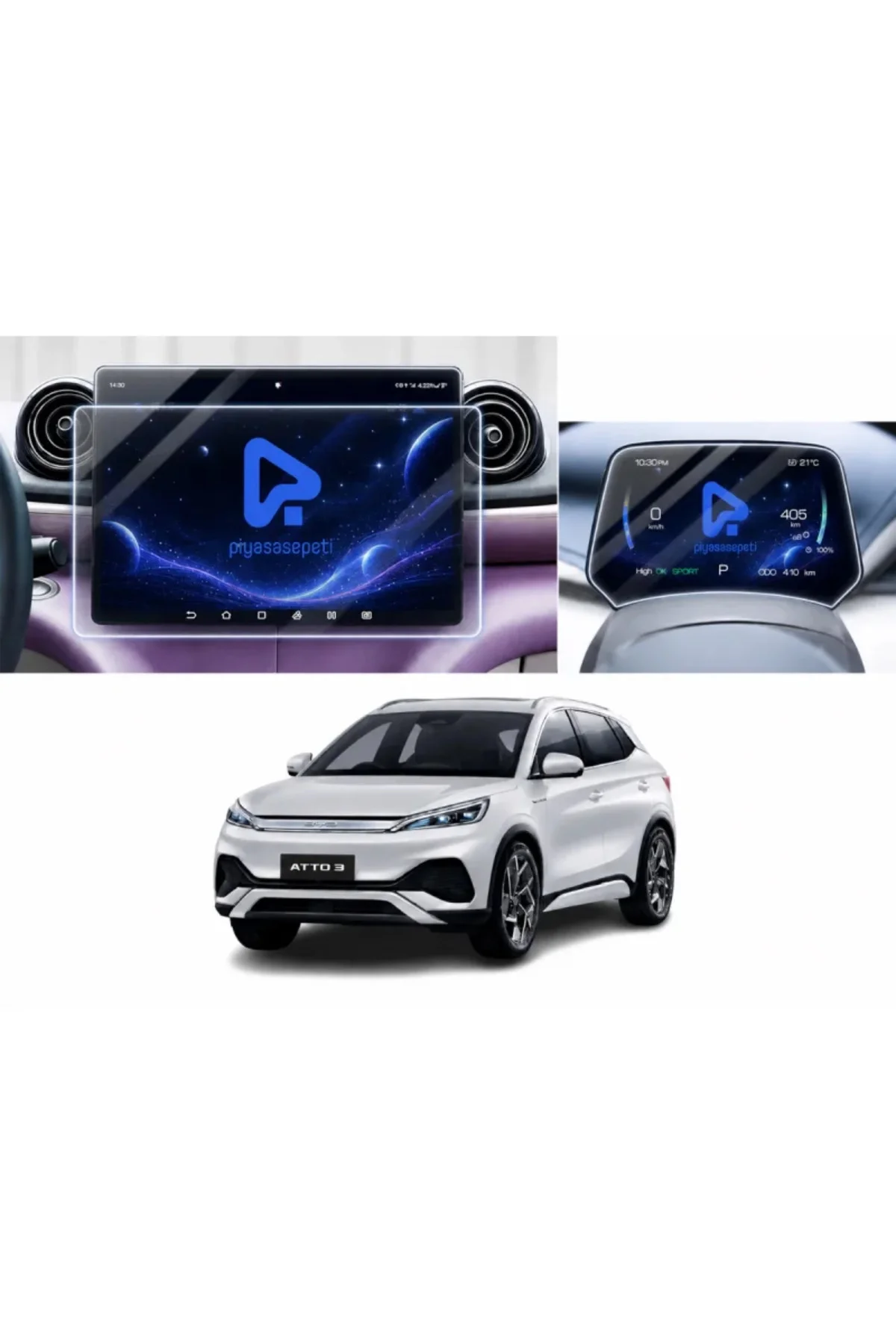 BYD Atto 3 15.6 inç Multimedya ve Gösterge MAT 9H Nano Ekran Koru