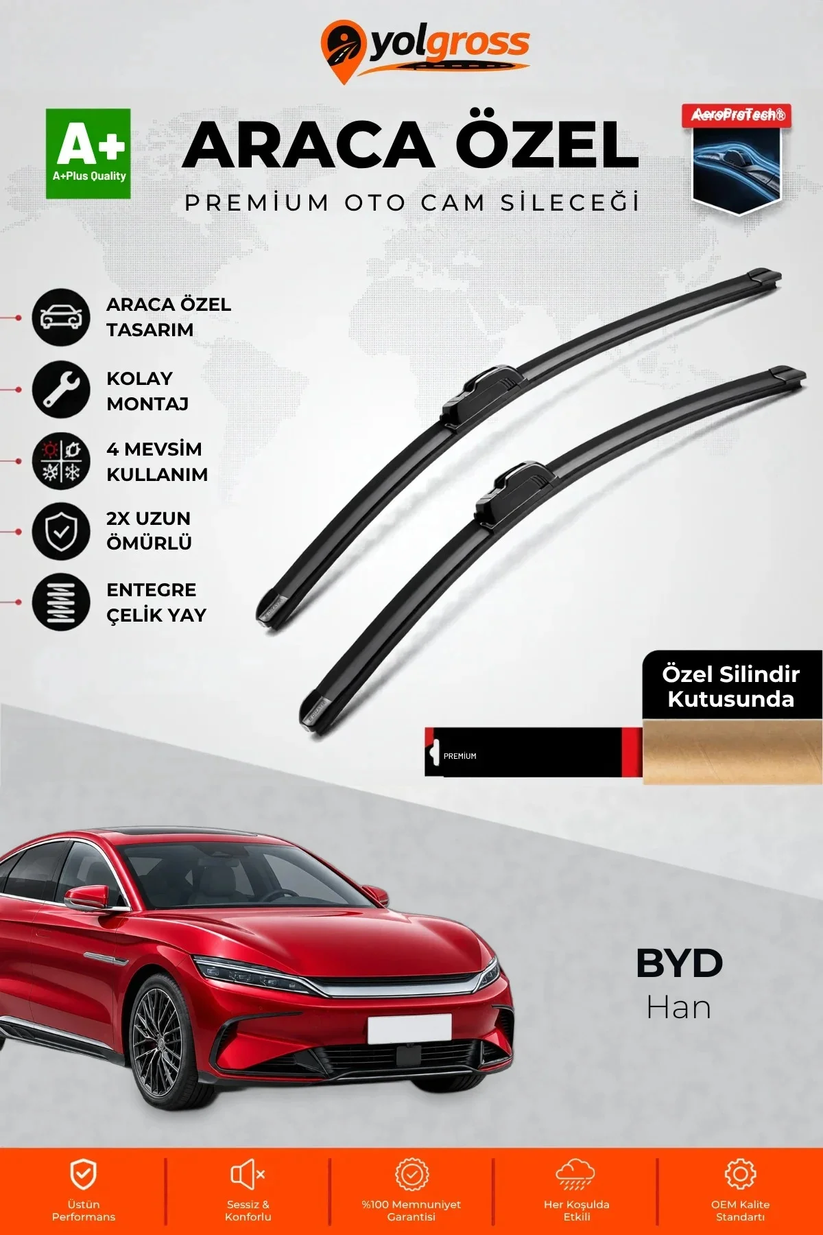 BYD Han Ön Cam Silecek Seti 2020 Üzeri Premium Araca Özel 65-48 Cm A+ Kalite
