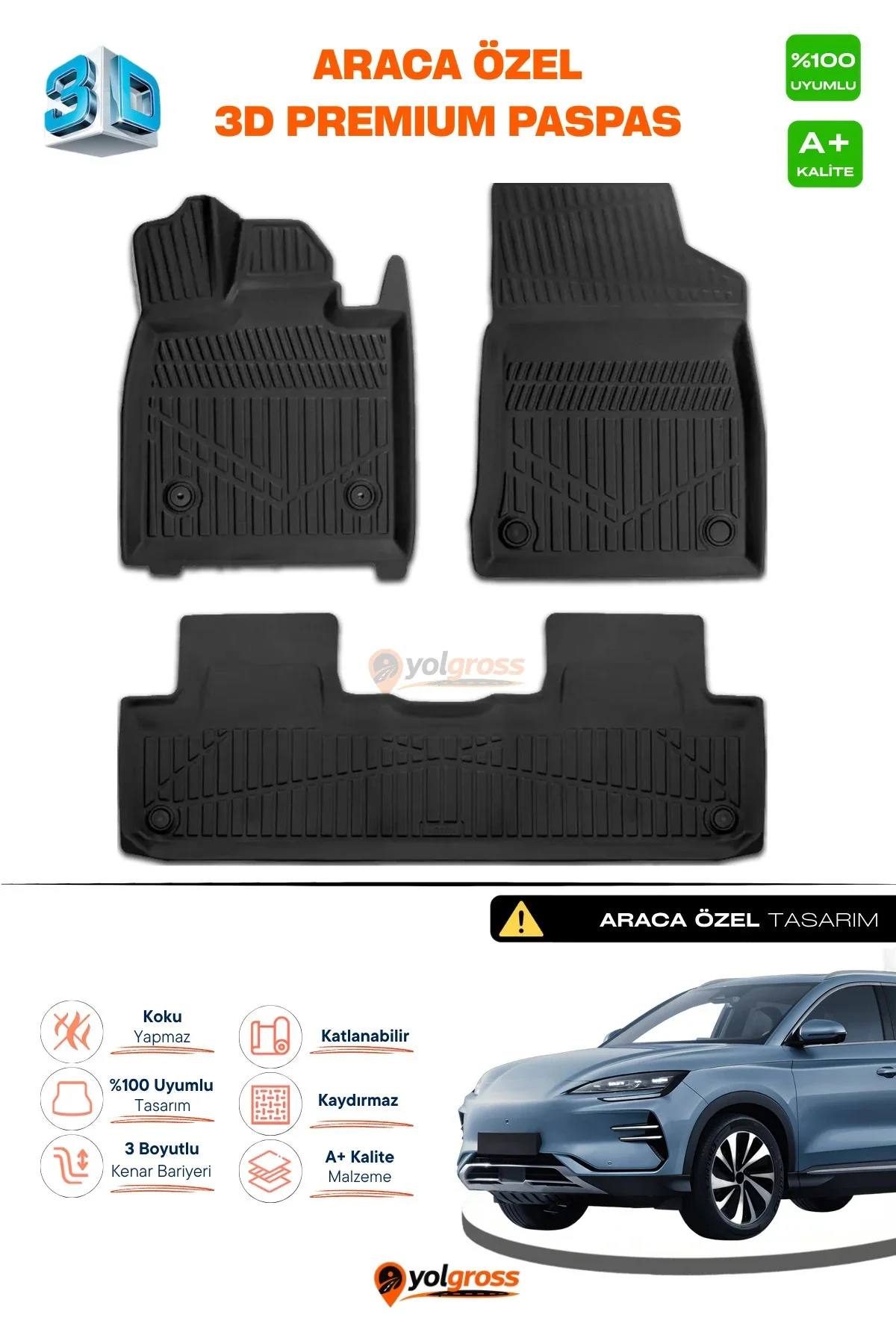 BYD Seal U 3D Pro Havuzlu Paspas 2024 Üzeri A+ Kalite