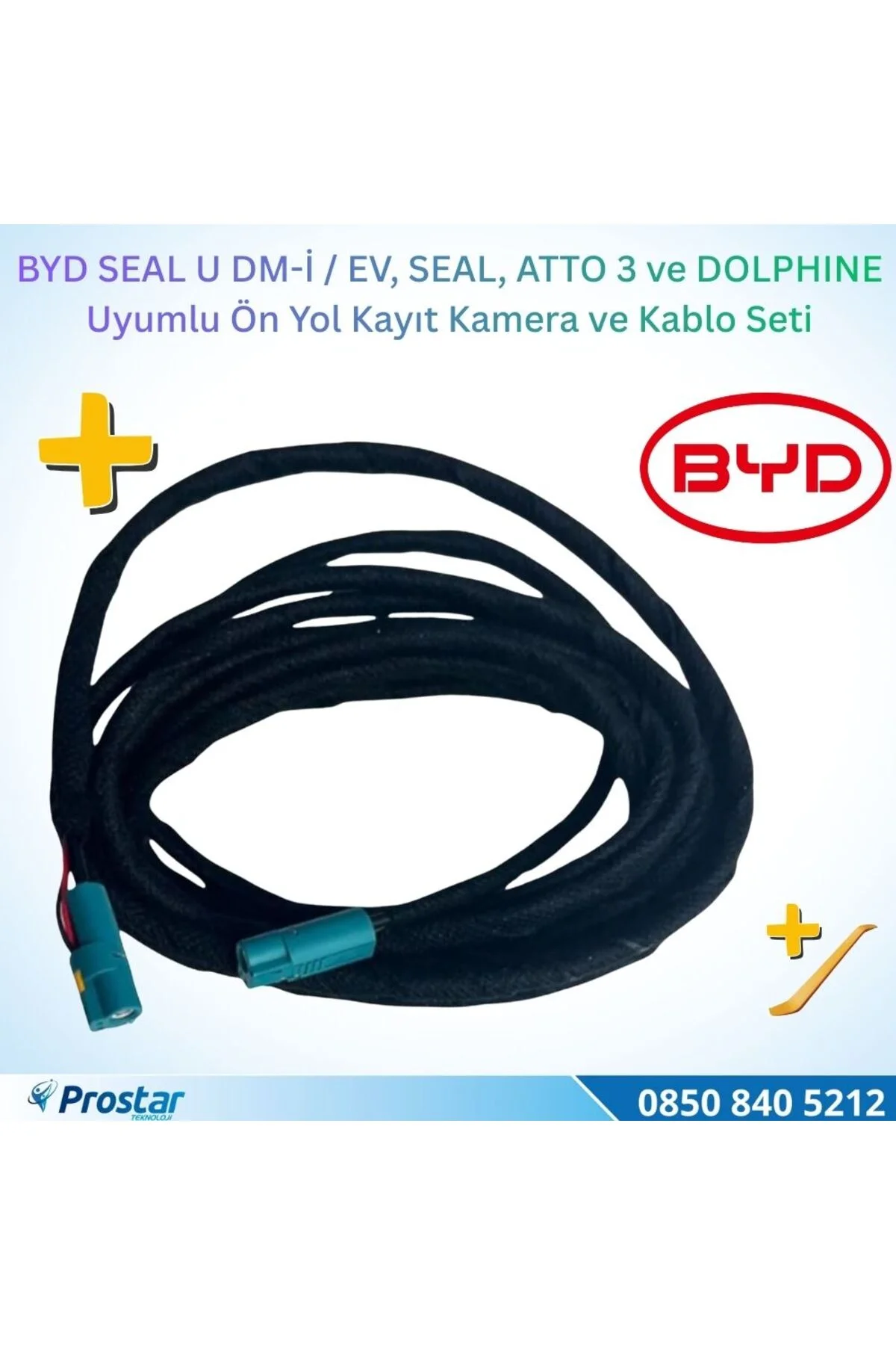 BYD SEAL U DM-i / EV, SEAL, ATTO 3 ve DOLPHINE Orijinal Ön Yol Kayıt Kamera ve Kablo Seti - 1080P Full HD