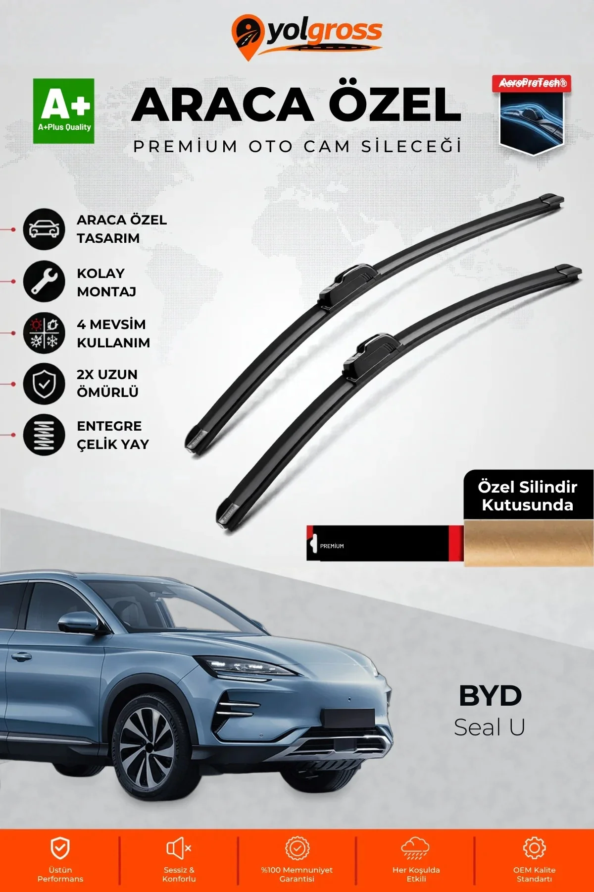 BYD Seal U Ön Cam Silecek Seti 2024 Üzeri Premium Araca Özel 60-45 Cm A+ Kalite