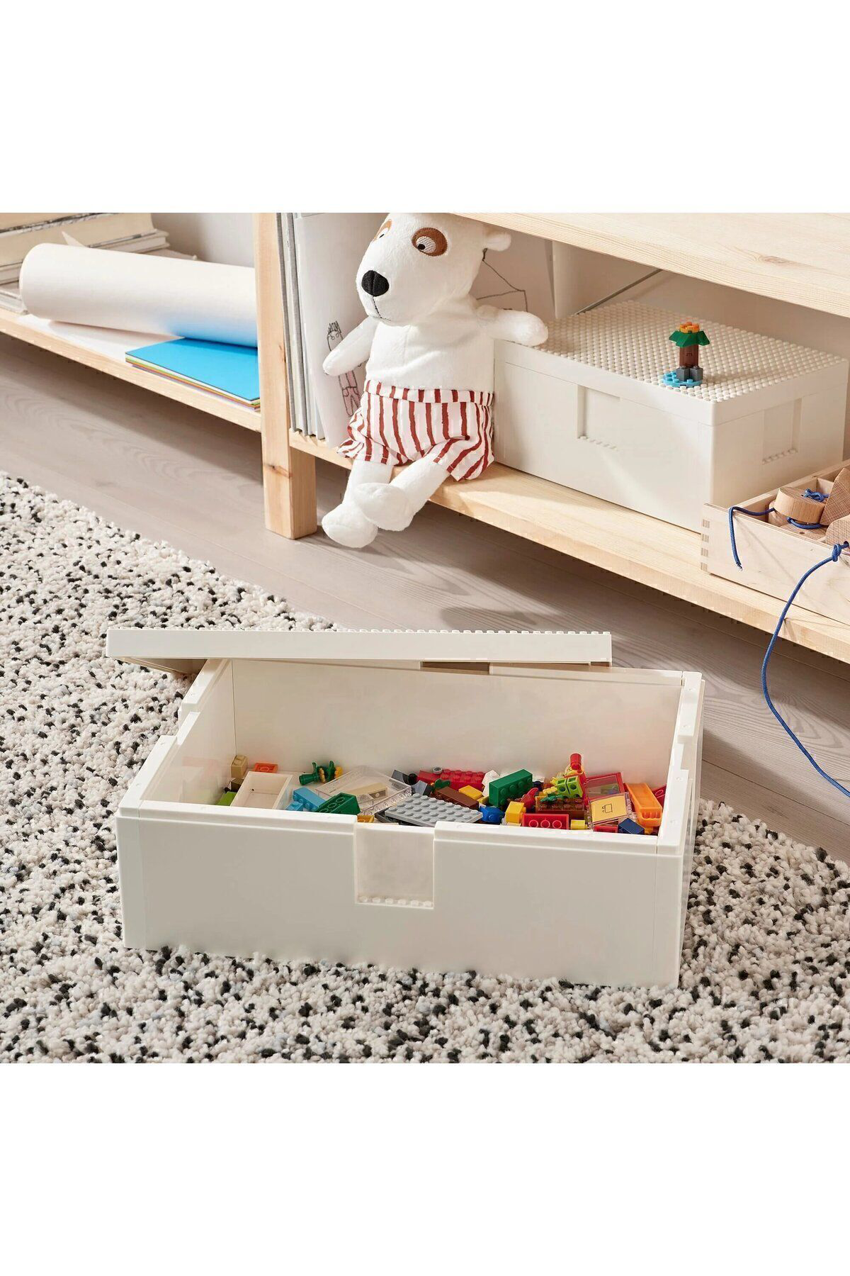 İkea Bygglek Kapakli Lego® Kutusu Beyaz 35X26x12 Cm