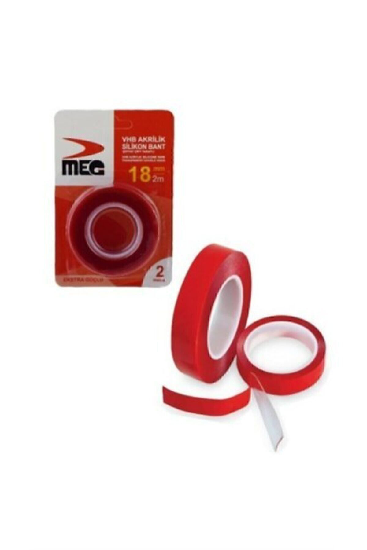 Meg Byrclz Çift Taraf Akrilik Şeffaf Silikon Bant 18Mm*2Mt 9907 Byrne