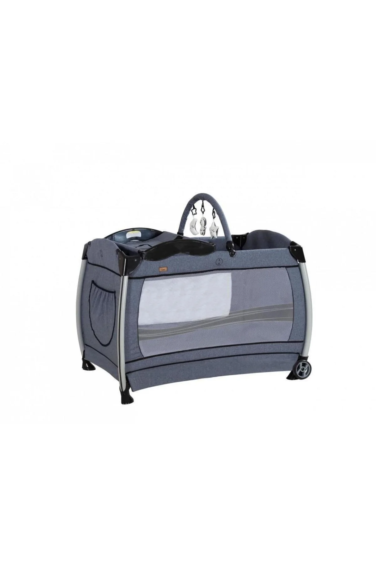 C-1003 Velar Bebek Oyun Parkı Park Yatak Beşik 70x110 Cm- Gri