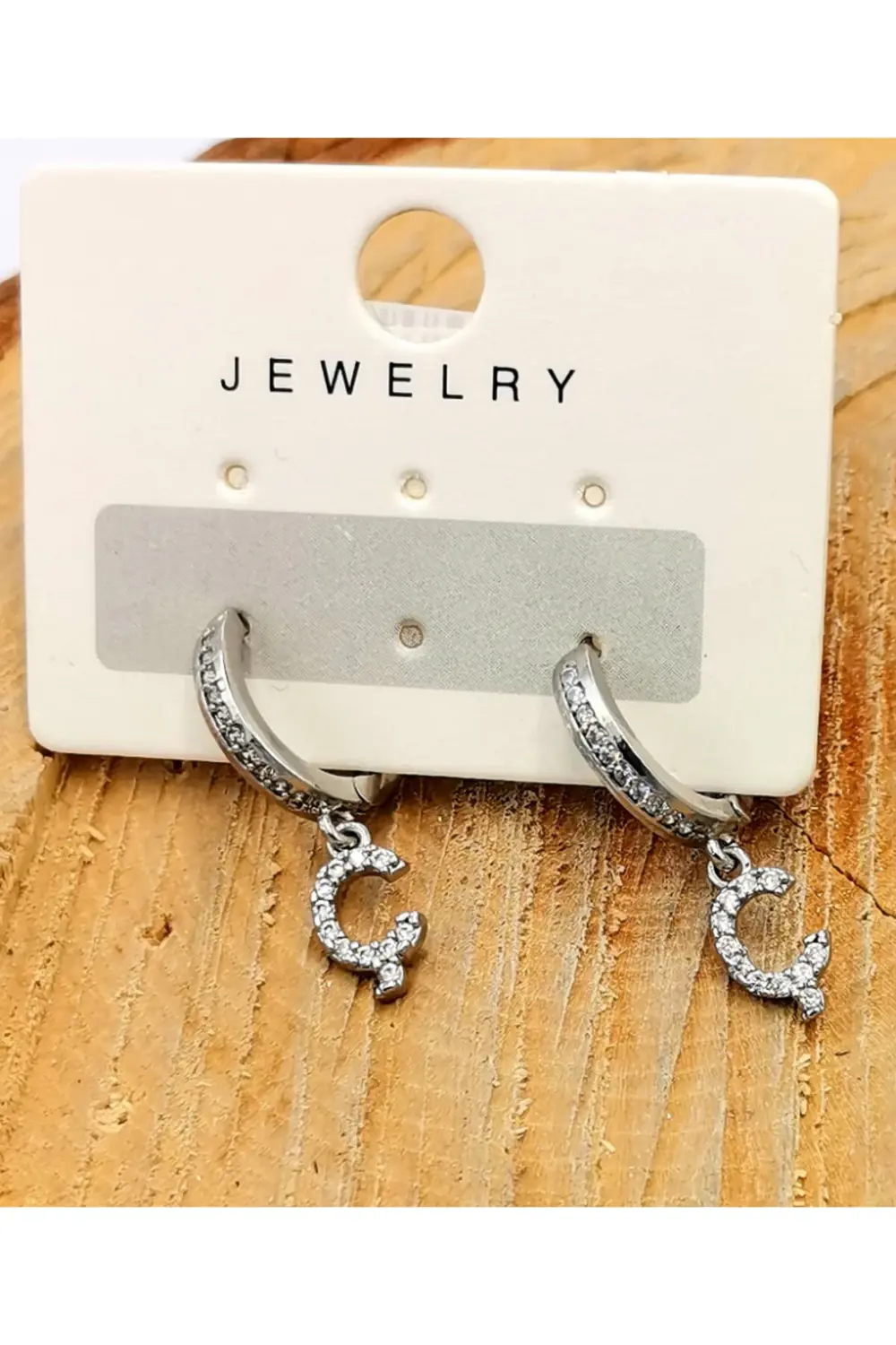 '’Ç’’’ Harfi Renkli Çelik Figürlü Lüks Tasarım Küpe