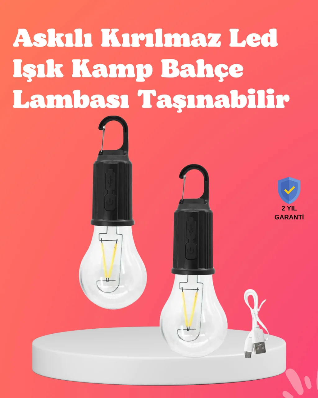 C Tipi Şarjlı Asılabilir Kamp Feneri - Lisinya Diğer