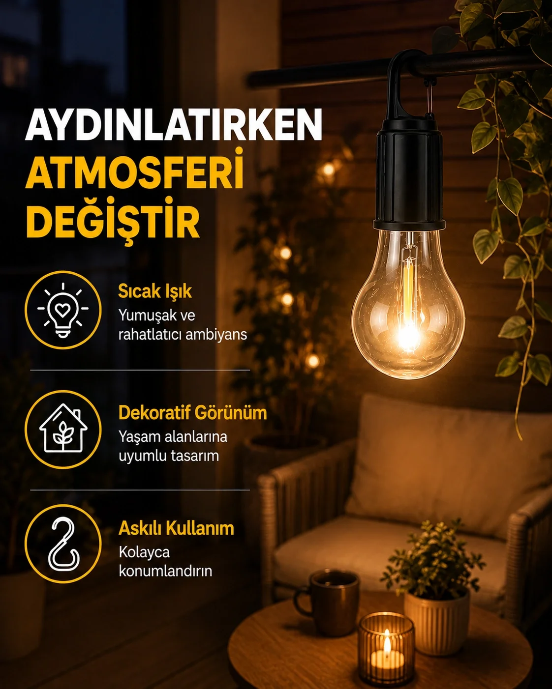C Tipi Şarjlı Asılabilir Kamp Feneri Fiyatı, Yorumları ve Özellikleri