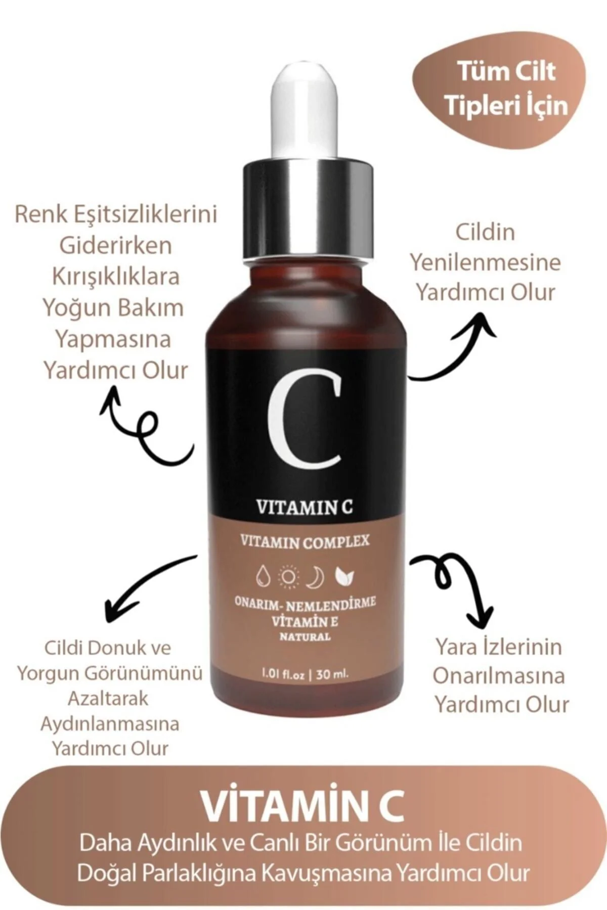 C Vitamini Cilt Bakım Serumu Aydınlatıcı Ve Ton Eşitleyici Hyalur