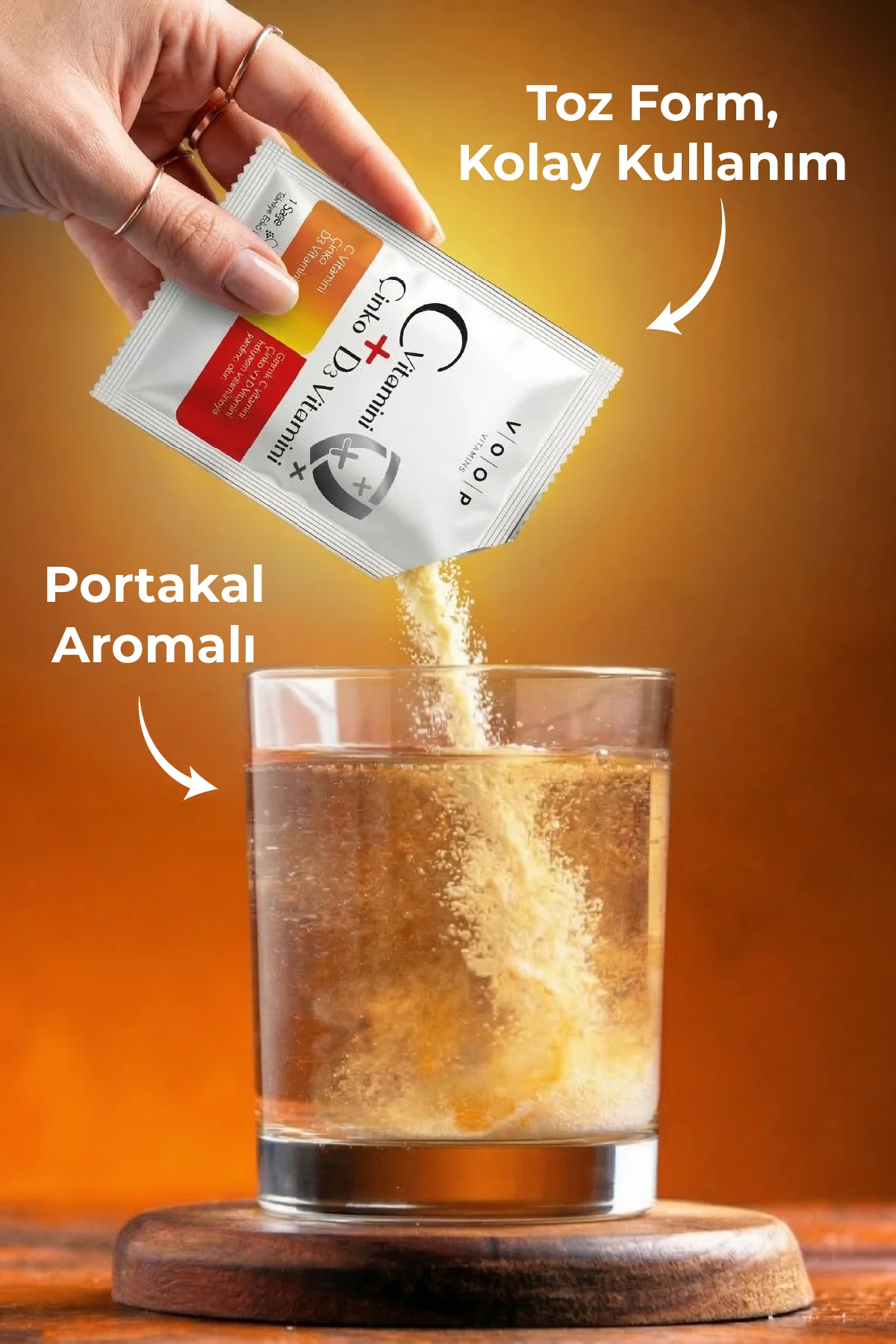 C Vitamini + Çinko & D3 Vitamini | Günlük Vitamin Takviyesi - 20 Toz Saşe