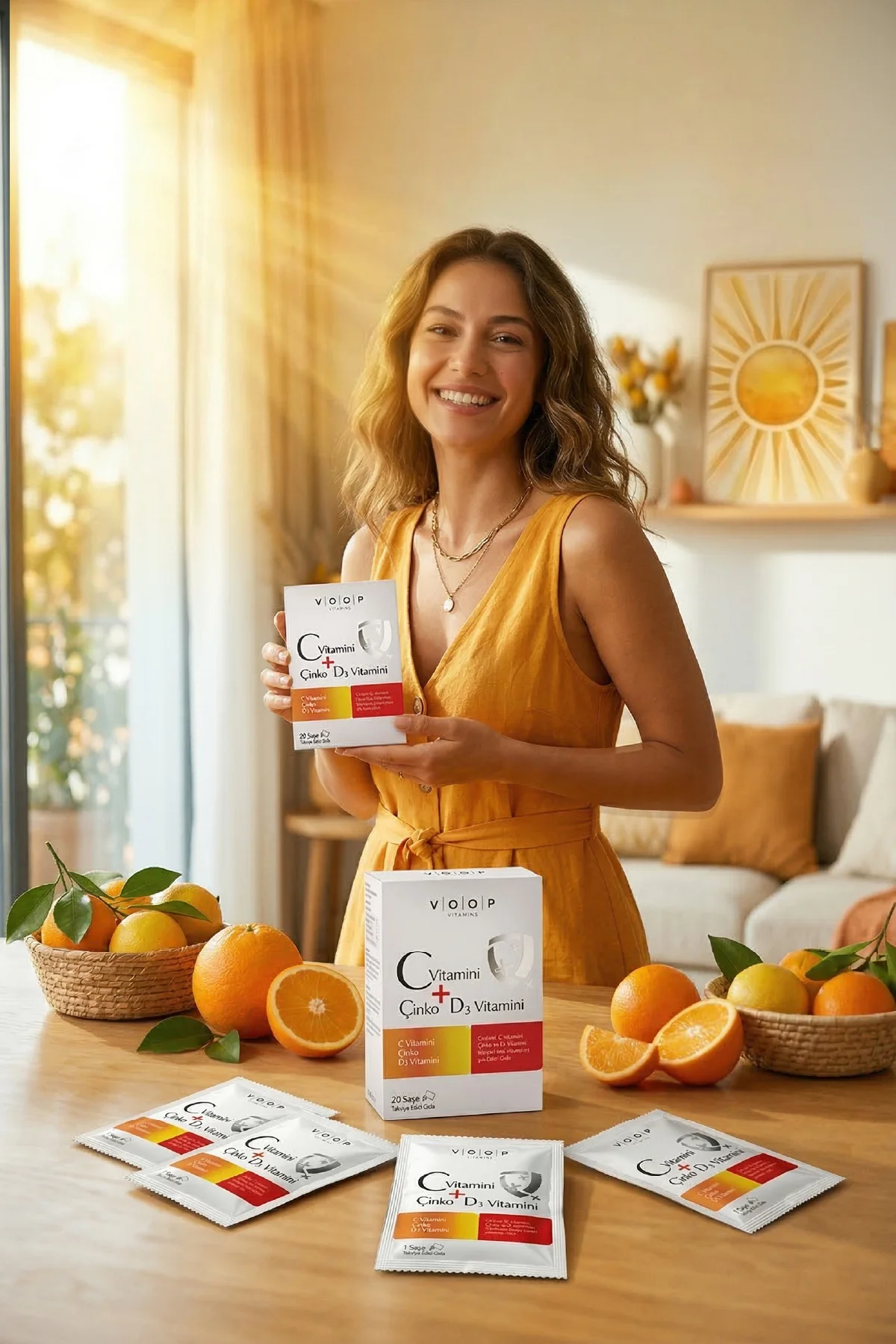 C Vitamini + Çinko & D3 Vitamini | Günlük Vitamin Takviyesi - 20 Toz Saşe