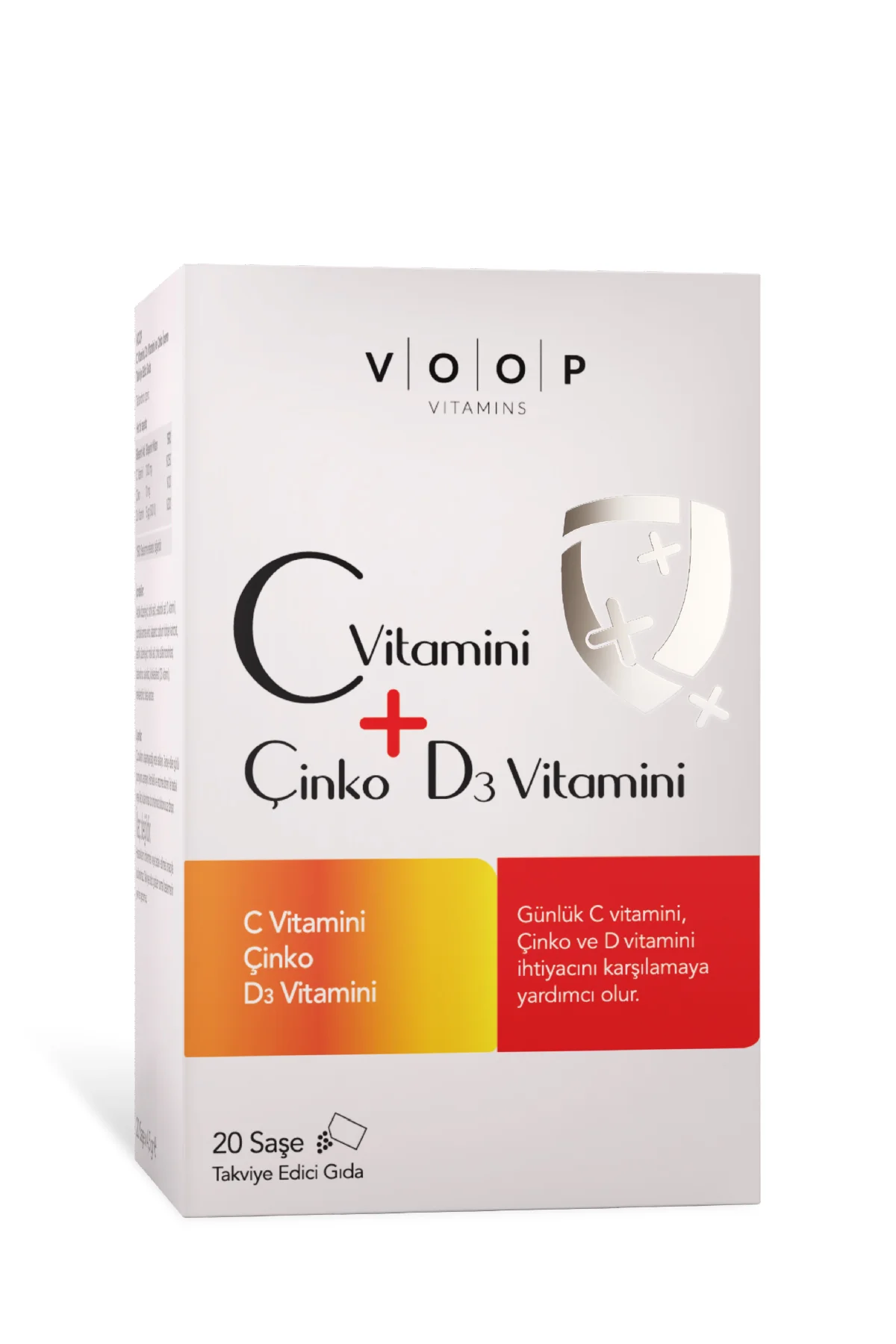 C Vitamini + Çinko & D3 Vitamini | Günlük Vitamin Takviyesi - 20 Toz Saşe
