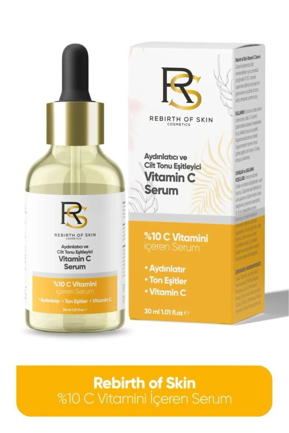 C Vitamini, Niacinamide ve Hyaluronıc Acıd İçeren Aydınlatıcı Ve Ton Eşitleyici Bakım Serumu 30 ml