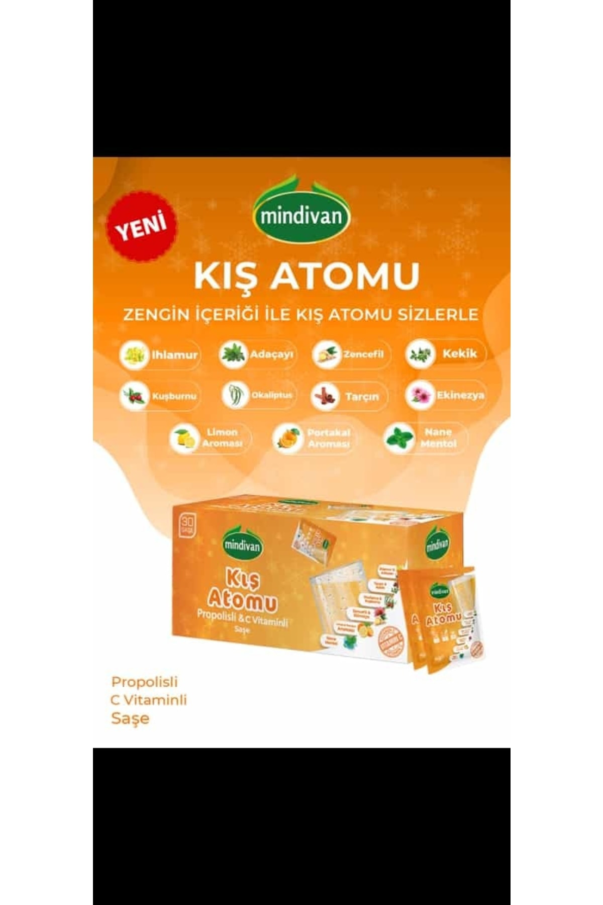 Mindivan C Vitamini Portakal Aromalı Kış Atomu Zengin İçerik İle