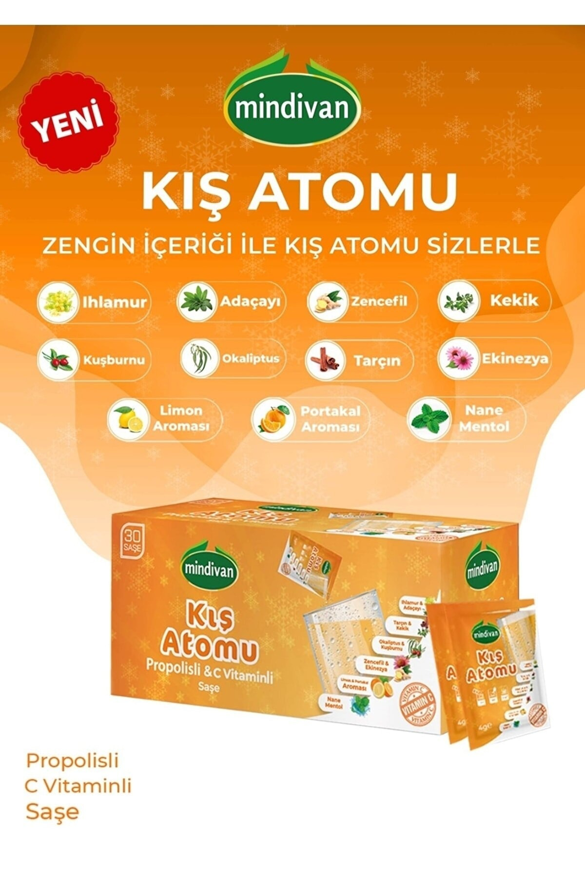 C Vitamini Portakal Aromalı Kış Atomu Zengin Içerik Ile