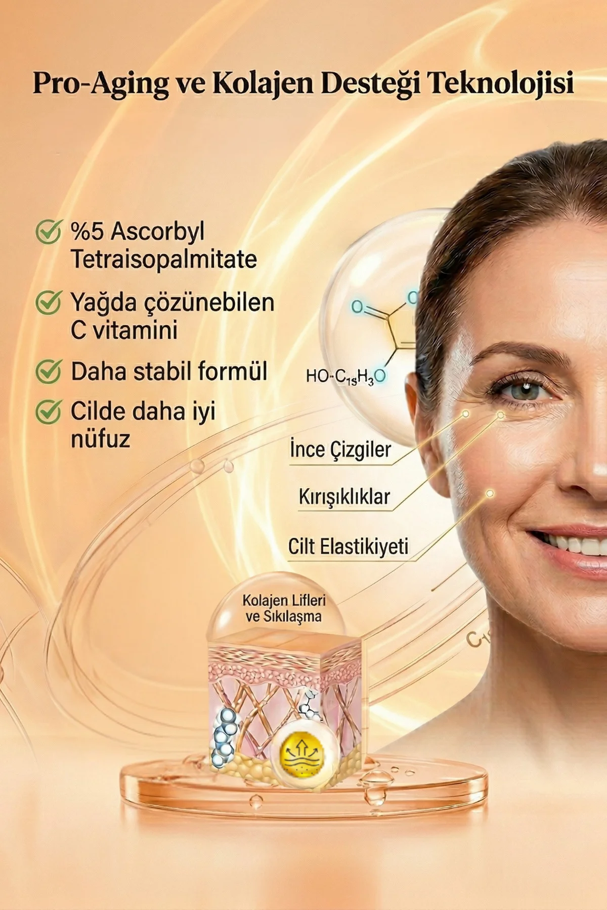 C vitamini Serumu %5, Aydınlatıcı, Leke Karşıtı ve Anti-Aging Bak