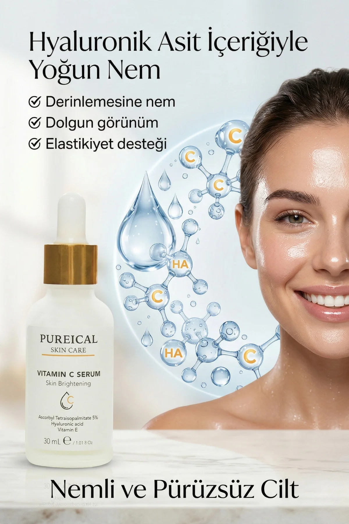 C vitamini Serumu %5, Aydınlatıcı, Leke Karşıtı ve Anti-Aging Bak