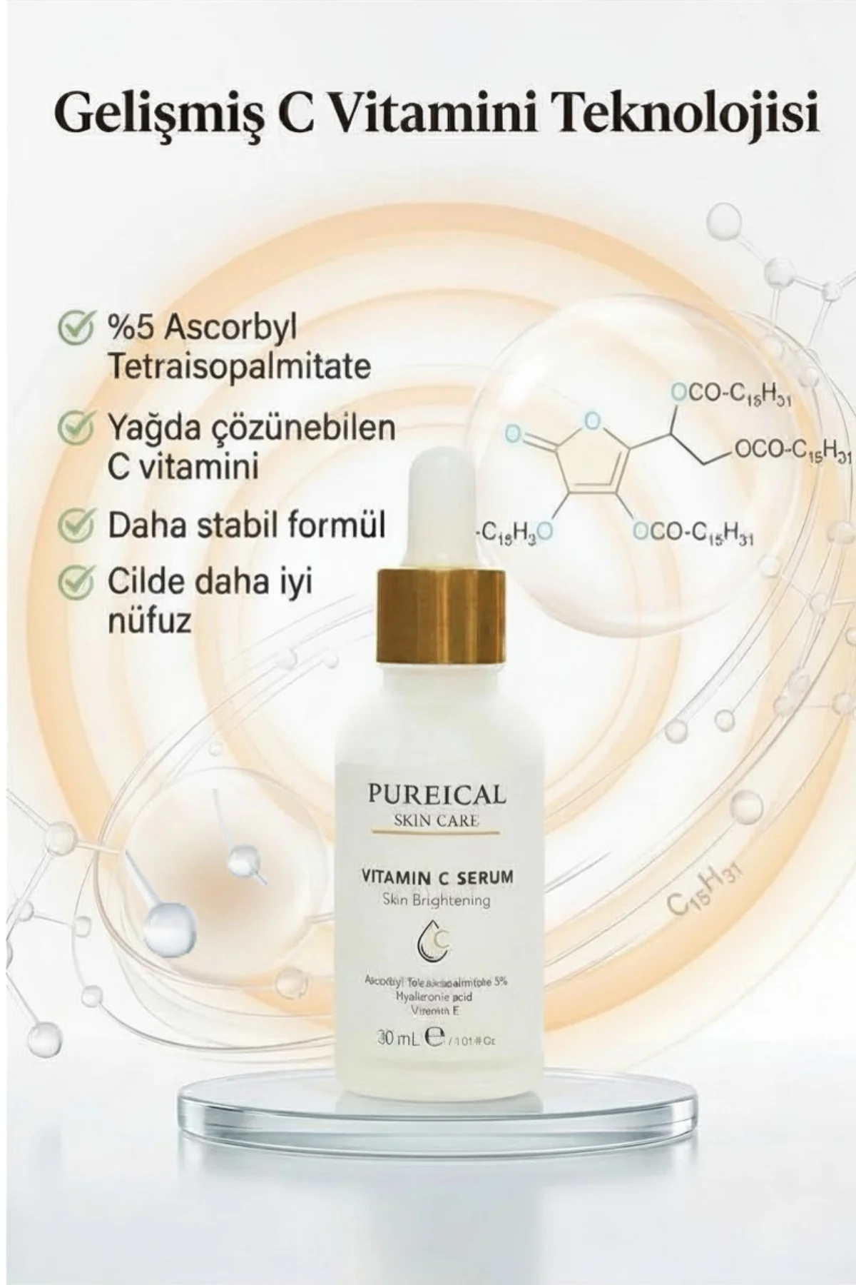 C vitamini Serumu %5, Aydınlatıcı, Leke Karşıtı ve Anti-Aging Bak
