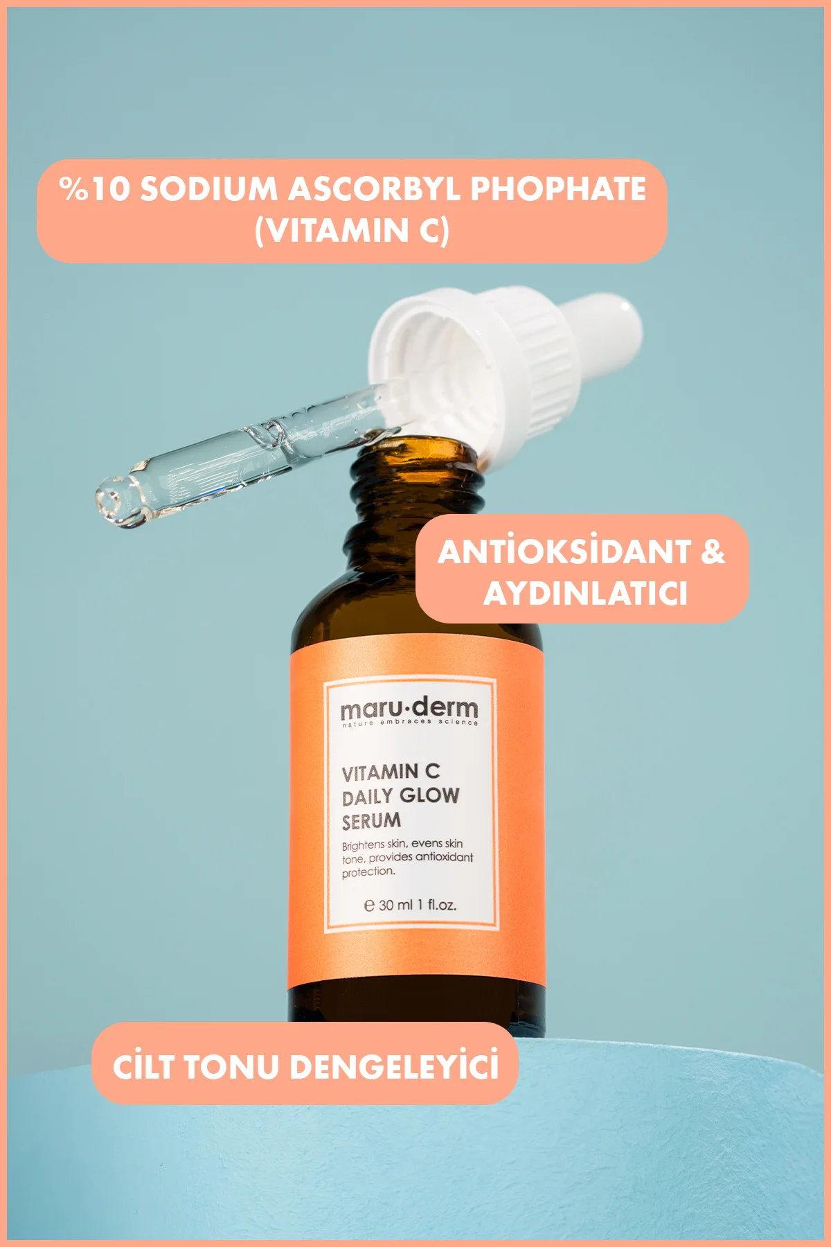C Vitamini Ve Peptit Aydınlatıcı Cilt Bakım Serumu 30 ML