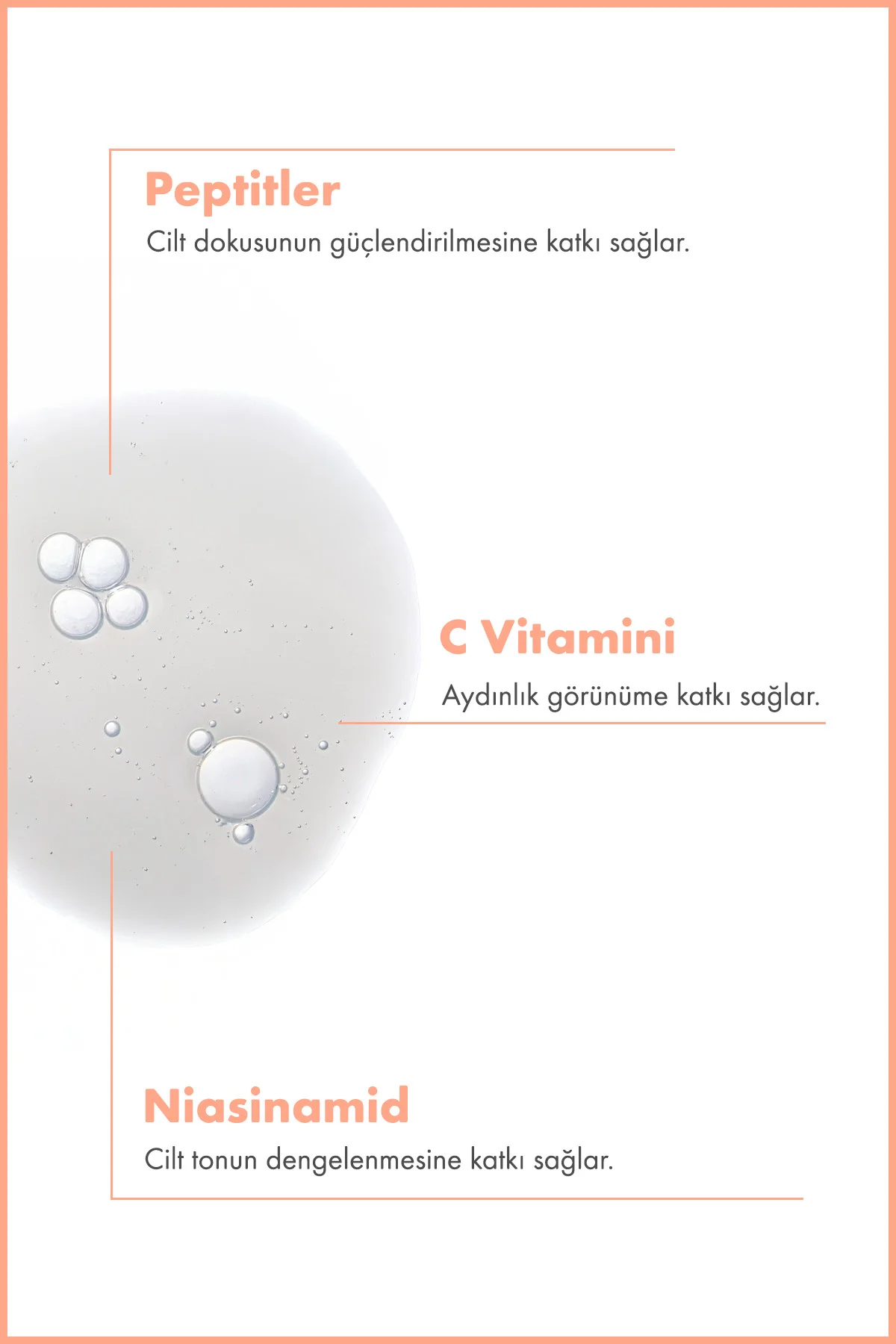 C Vitamini Ve Peptit Aydınlatıcı Cilt Bakım Serumu 30 ML