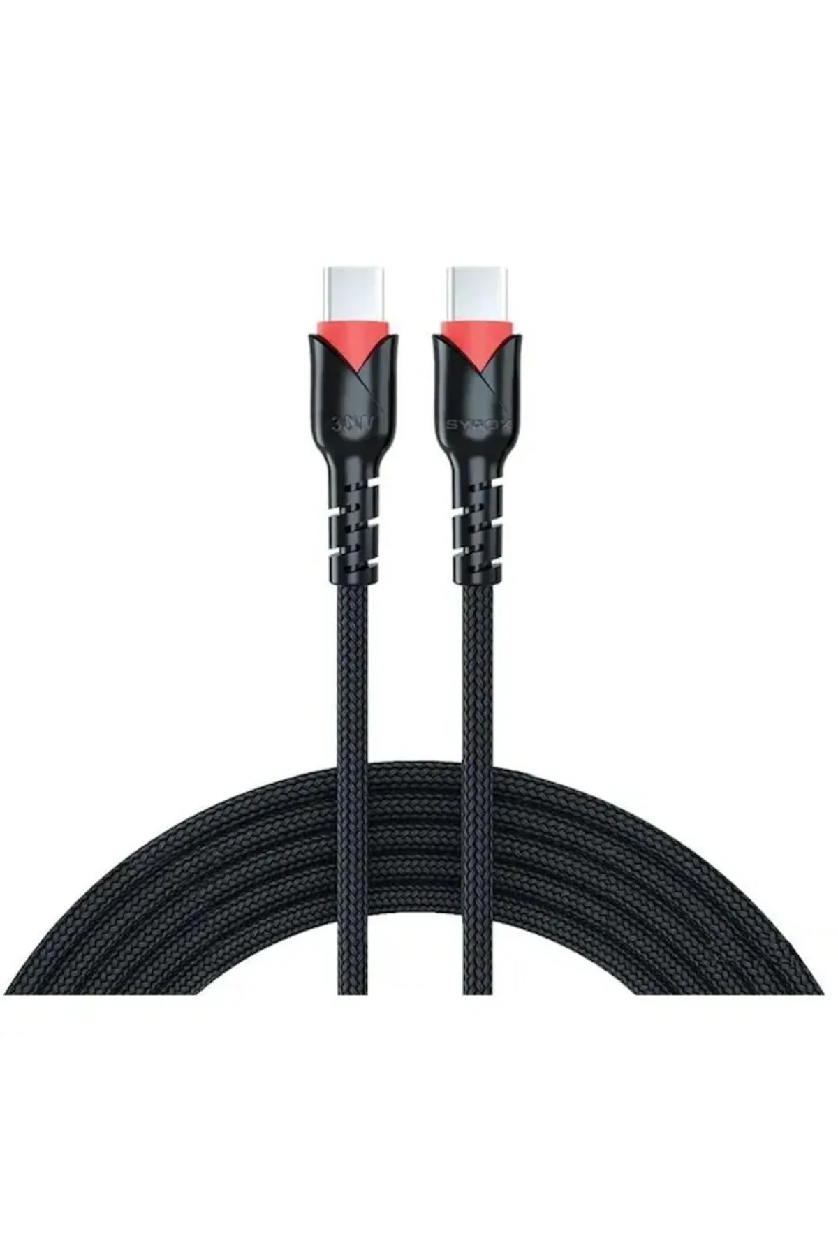 Syrox C130t Pd 30W Type-C Type-C Hasir 120 Cm Q3.0 Hizli Şarj Ve Data Kablosu