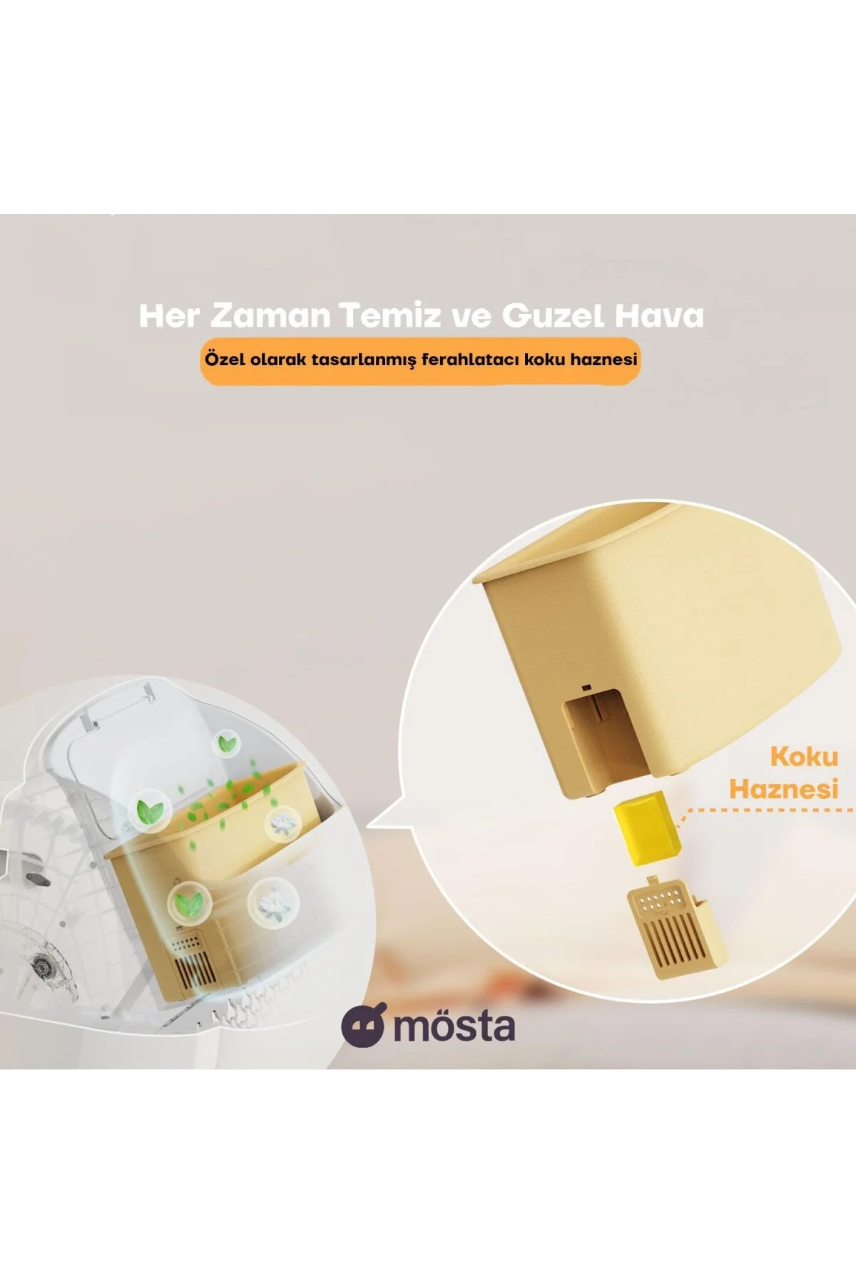 C20 Akıllı Kedi Tuvaleti, Mobil Uygulama Kontrollü, Otomatik Temi