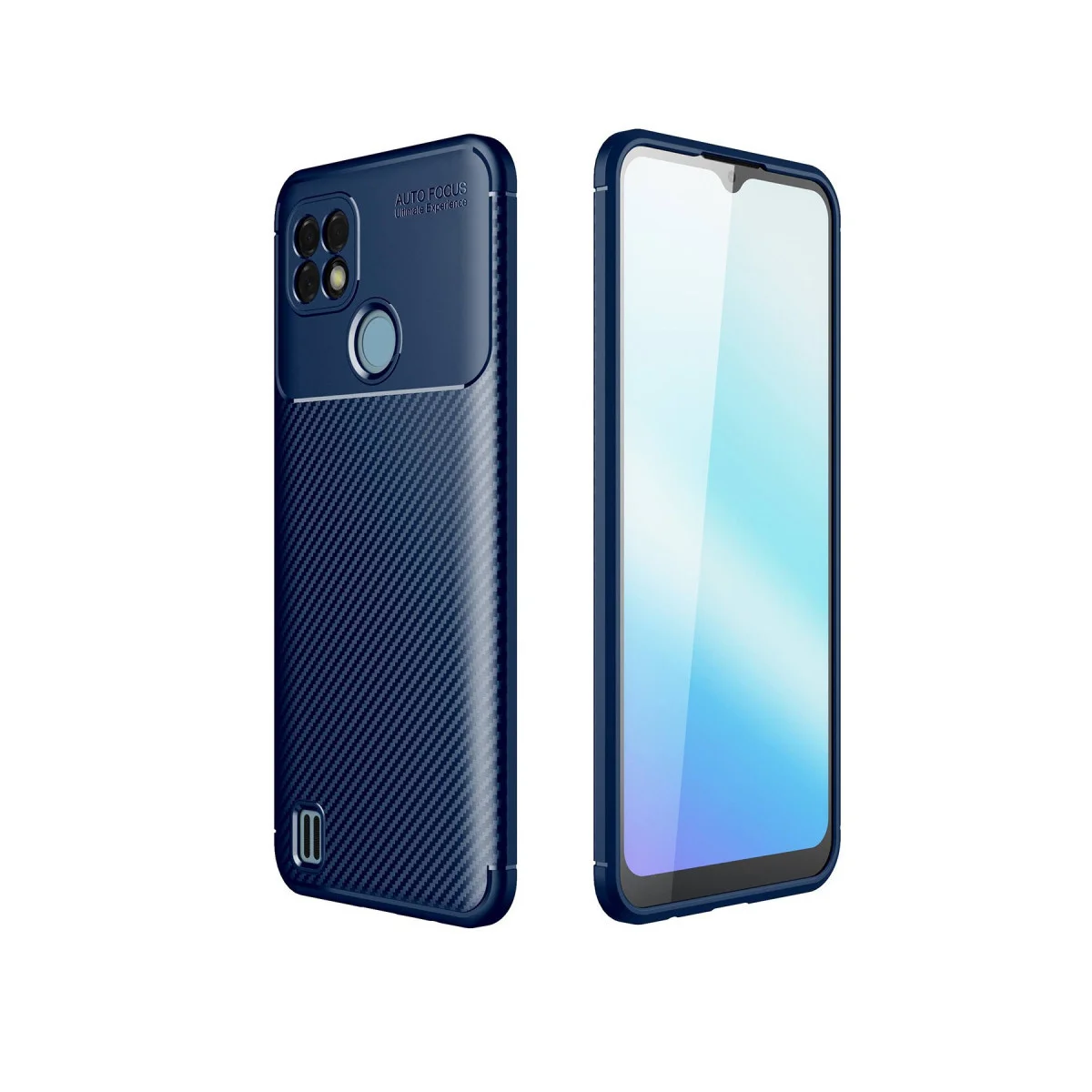 C21 Auto Focus Karbon Fiber Kılıf - Lacivert, Sağlam Cihaz Koruması