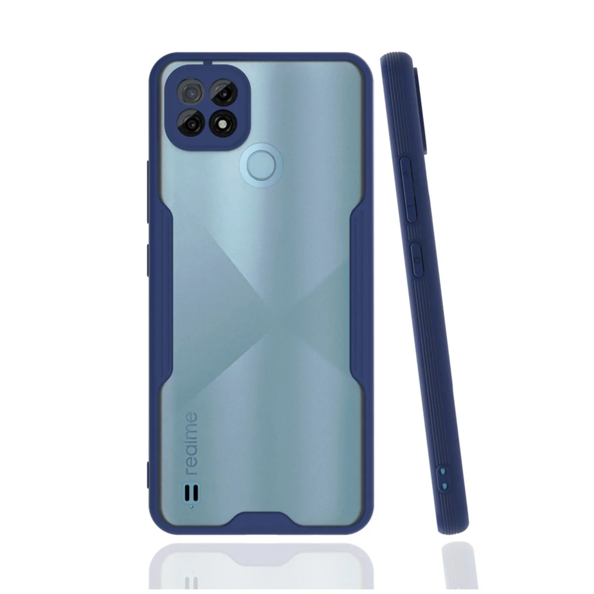 C21 Kılıf Platin Silikon - Lacivert TPU Fiber Karışım Kılıf