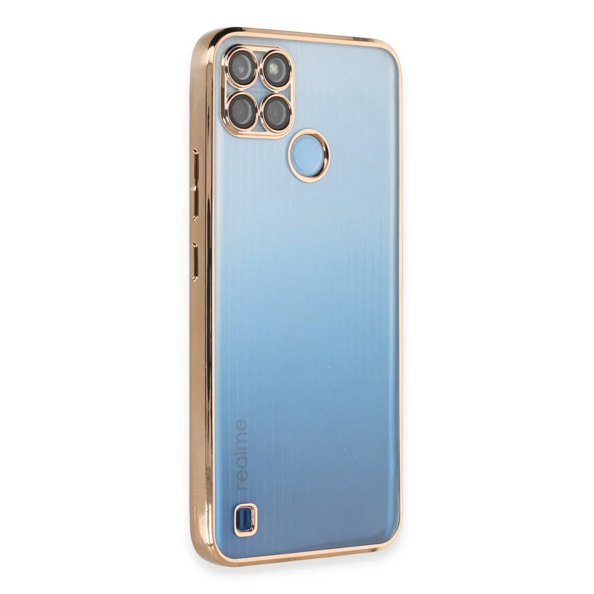 C25Y Kılıf Razer Lensli Silikon - Gold | Şeffaf ve Yüksek Korumalı