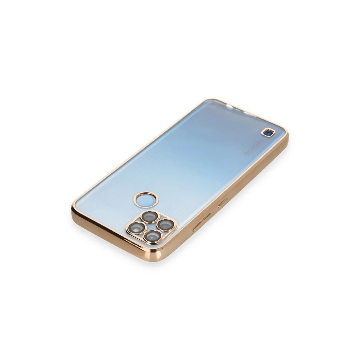 C25Y Kılıf Razer Lensli Silikon - Gold | Şeffaf ve Yüksek Korumalı