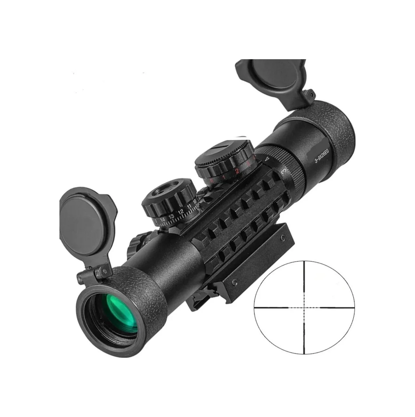 C3-9x26eg Raylı Çift Işıklı Dürbünü 11mm/22mm Çok Renkli