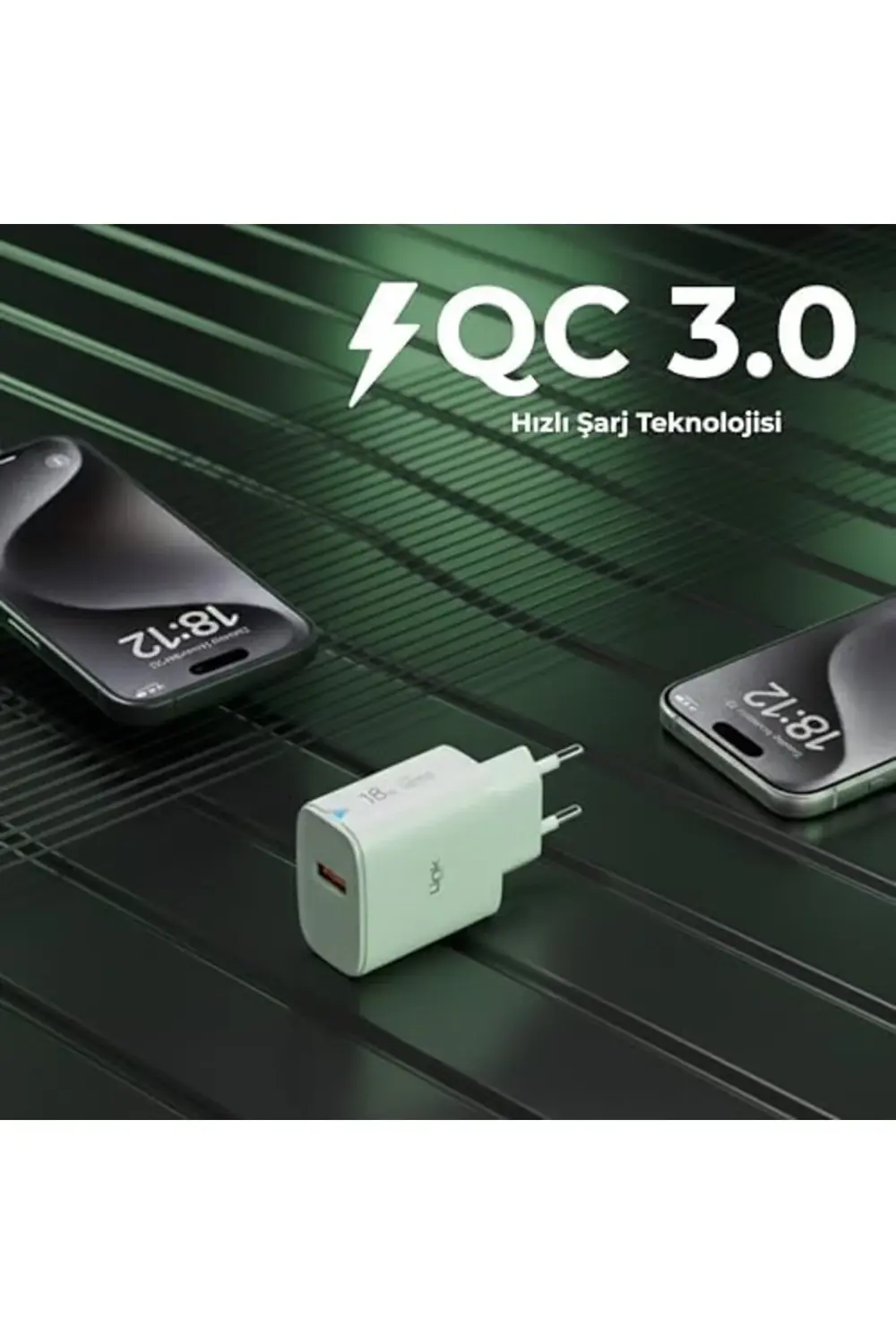 C304 18W QC3.0 USB Şarj Adaptörü Beyaz 395519