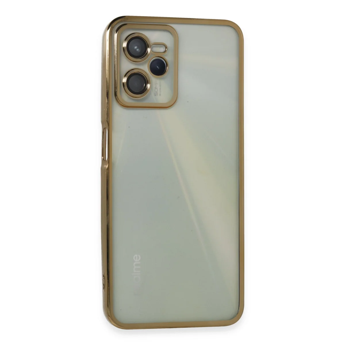 C35 Kılıf Razer Lensli Silikon - Gold Şeffaf, Kamera Korumalı ve Güçlendirilmiş