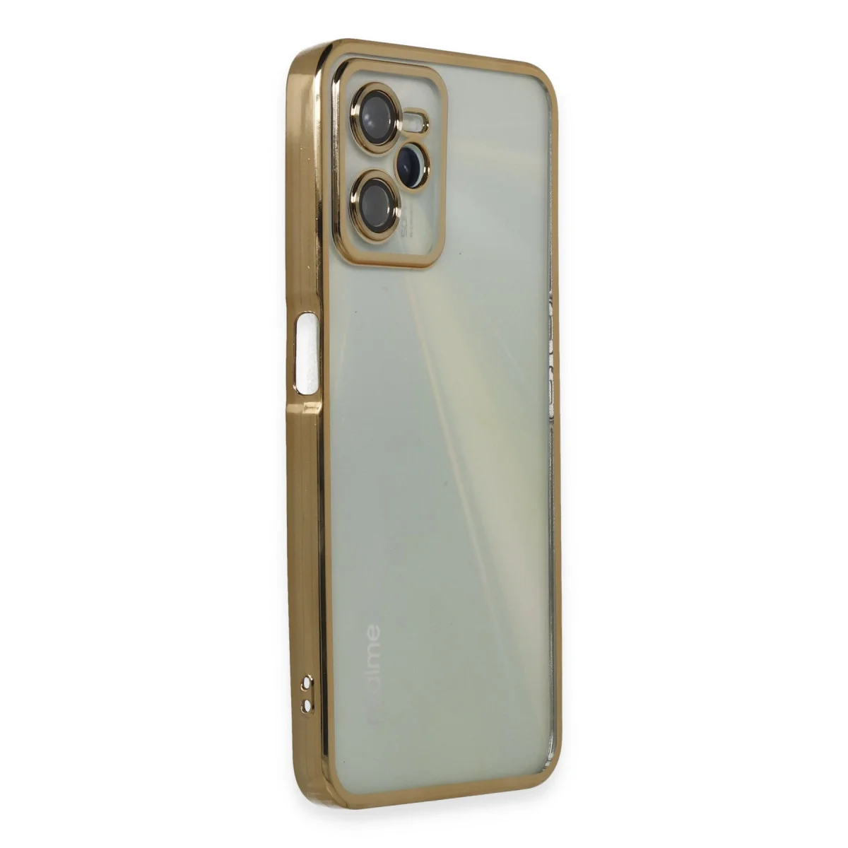 C35 Kılıf Razer Lensli Silikon - Gold Şeffaf, Kamera Korumalı ve Güçlendirilmiş