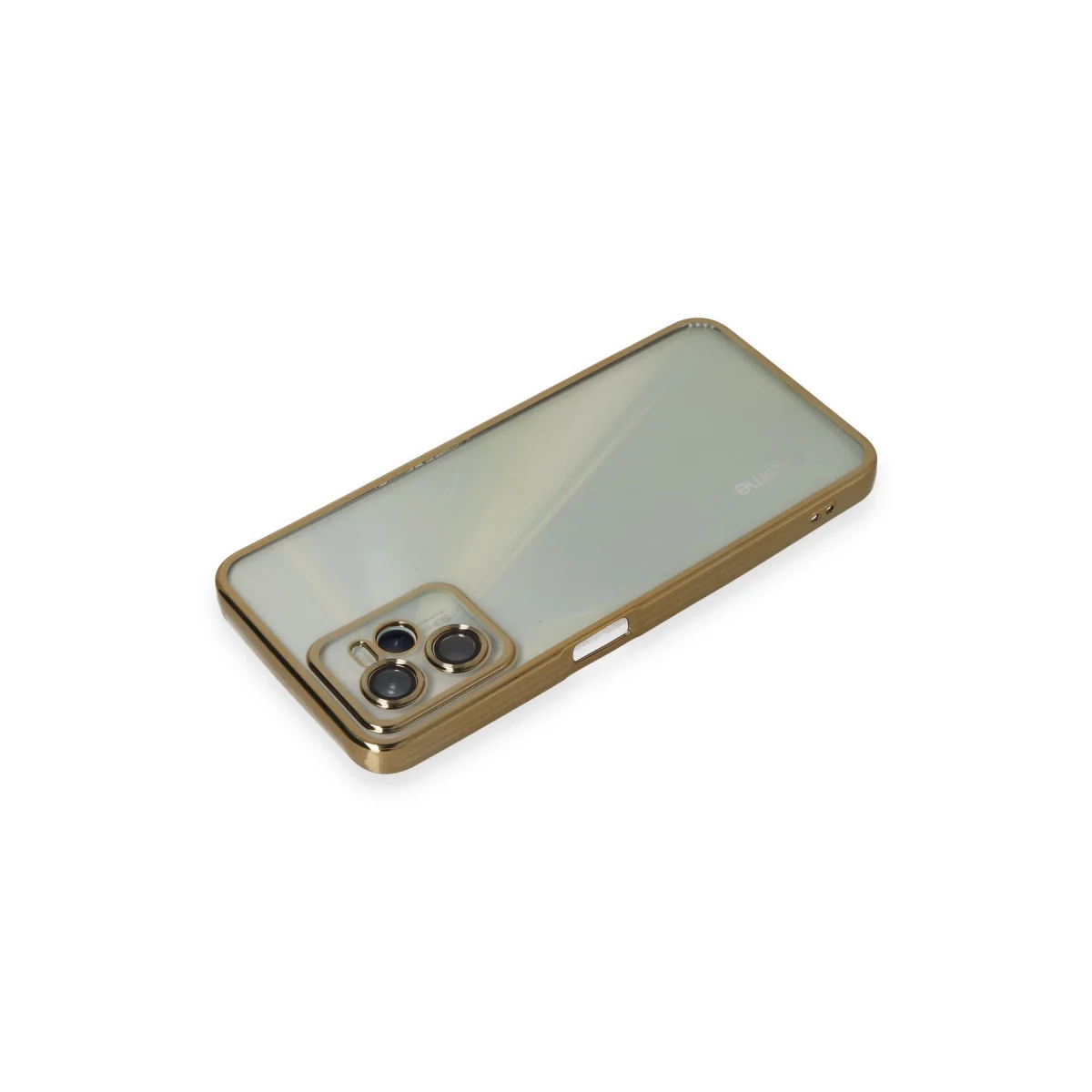 C35 Kılıf Razer Lensli Silikon - Gold Şeffaf, Kamera Korumalı ve Güçlendirilmiş