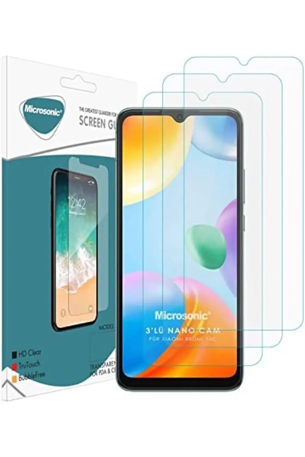 C40 Screen Protector Glass Cam Ekran Koruyucu (3`lü Paket) 395519