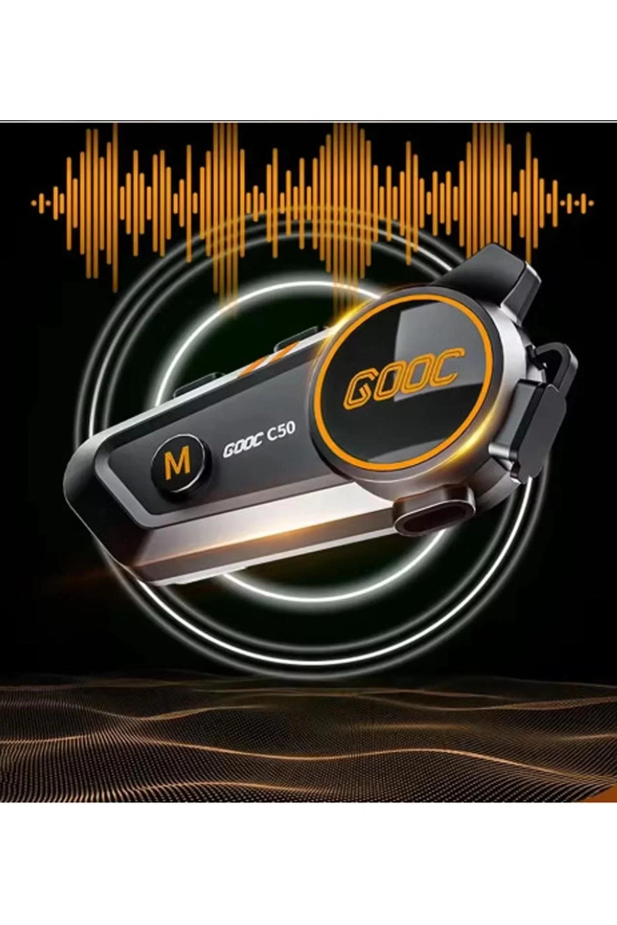 C50 2x Motosiklet Intercom Kask Kulaklık 1000 Mah Rgb Işıklı Çift