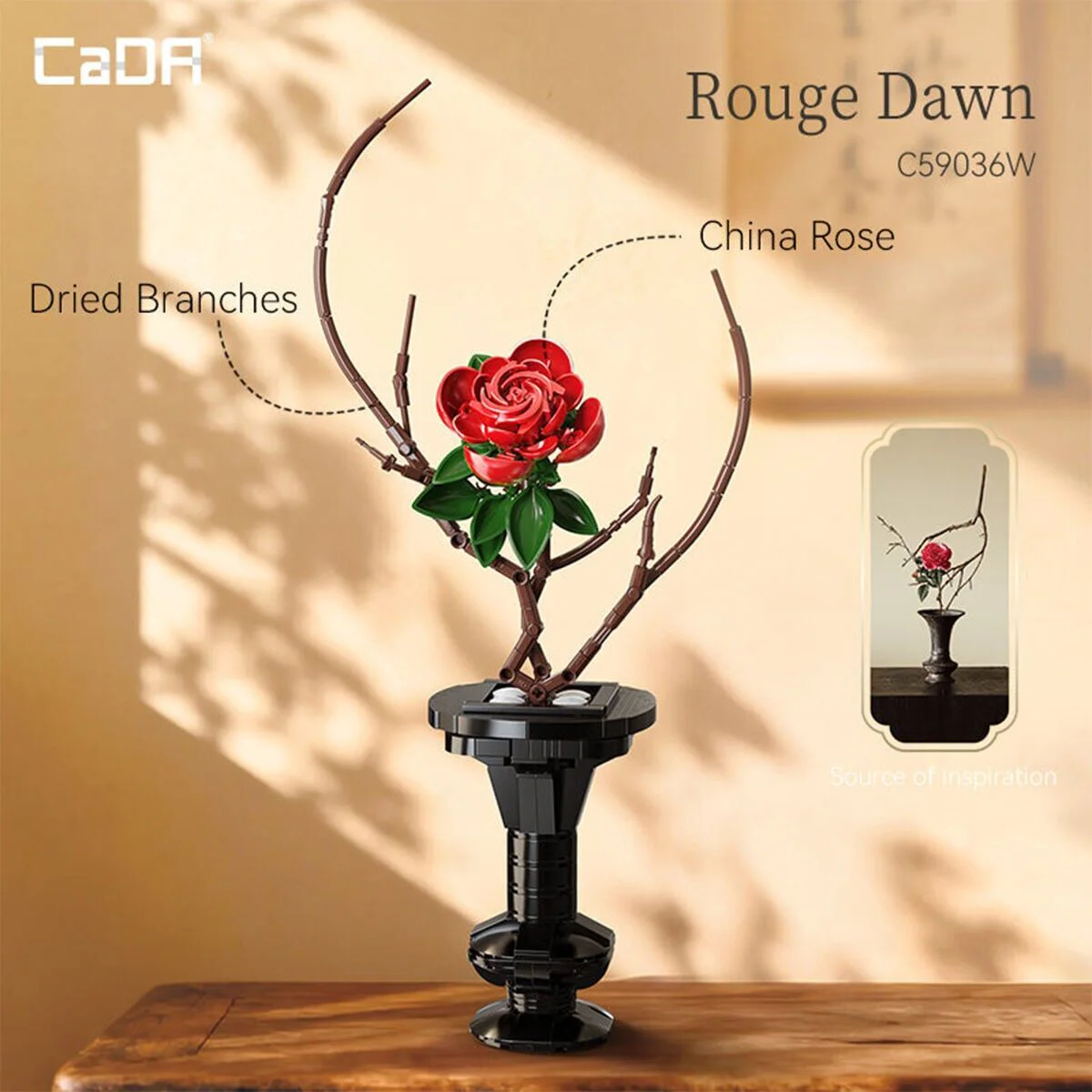 C59036W CADA SAKSILI RED ROSE MODEL 363 PARÇA BLK OYUNCAK