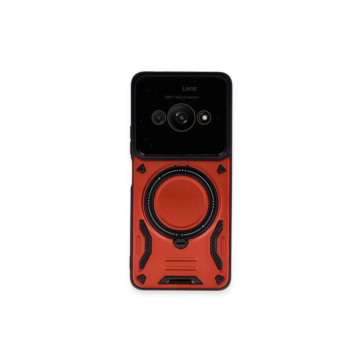 C61 Kılıf Joy Lens Standlı Kapak - Kırmızı