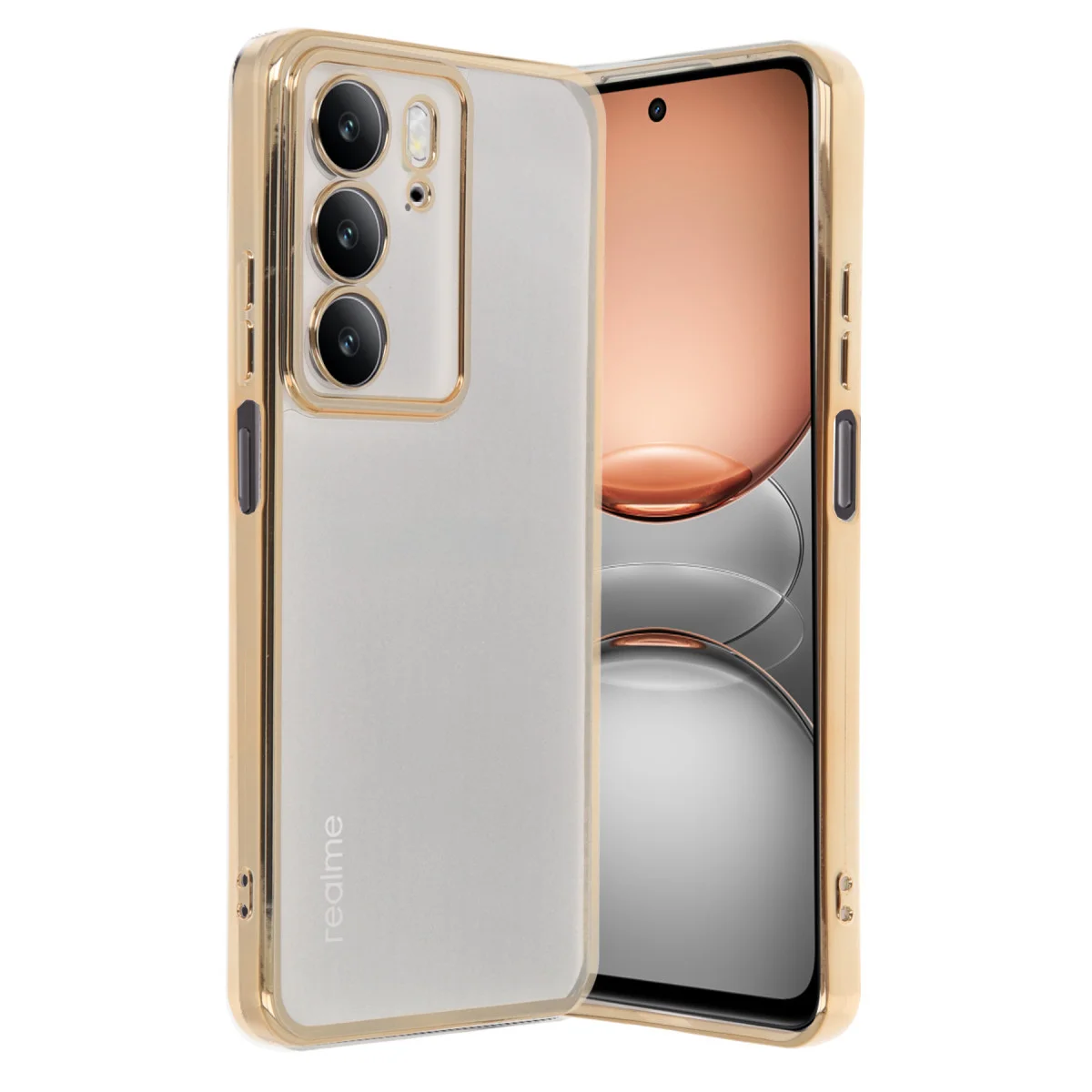 C75 4G Kılıf Razer Lensli Silikon - Gold