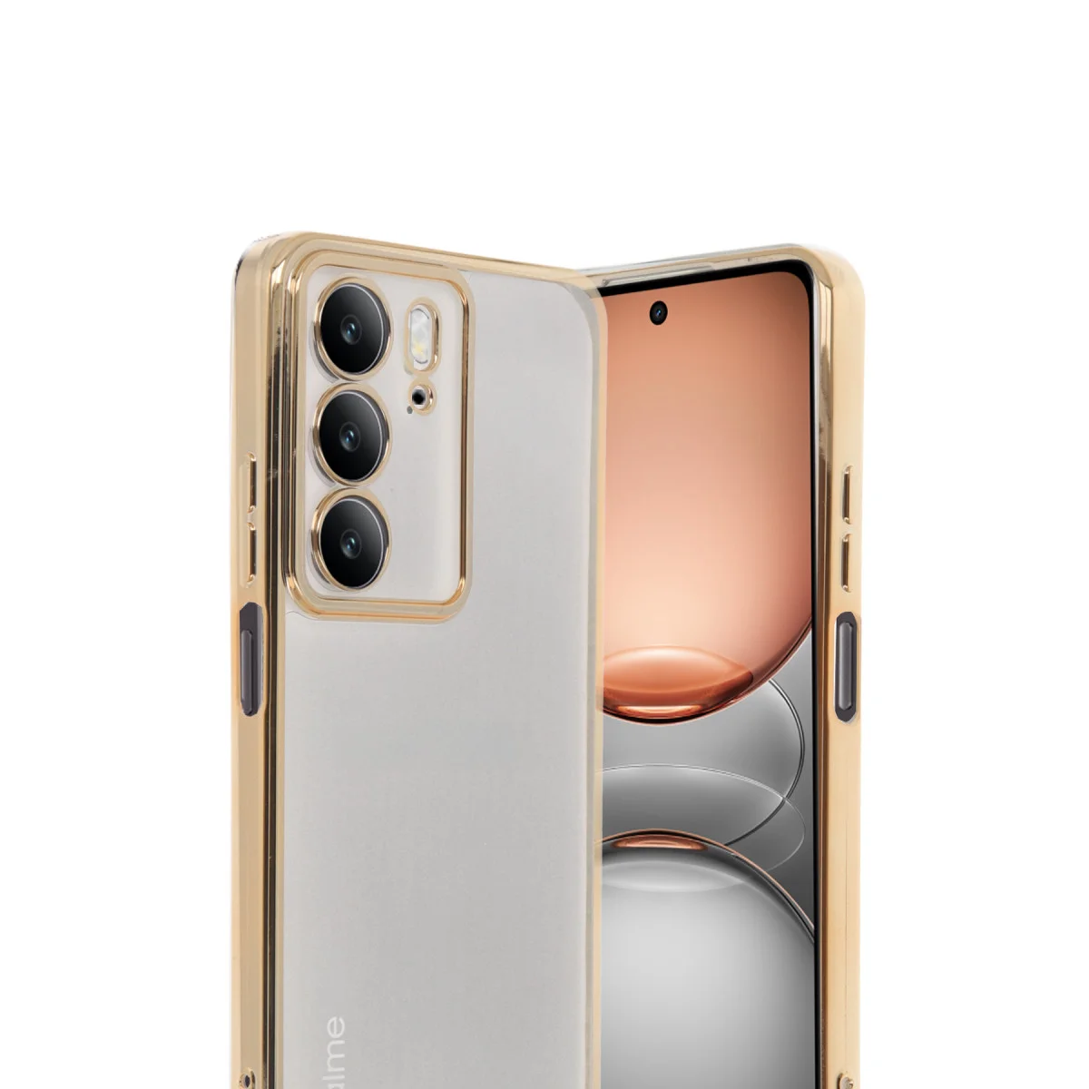 C75 4G Kılıf Razer Lensli Silikon - Gold