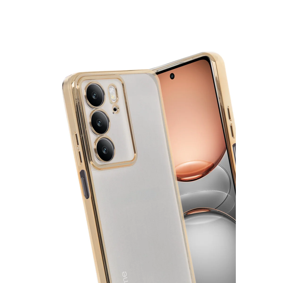 C75 4G Kılıf Razer Lensli Silikon - Gold