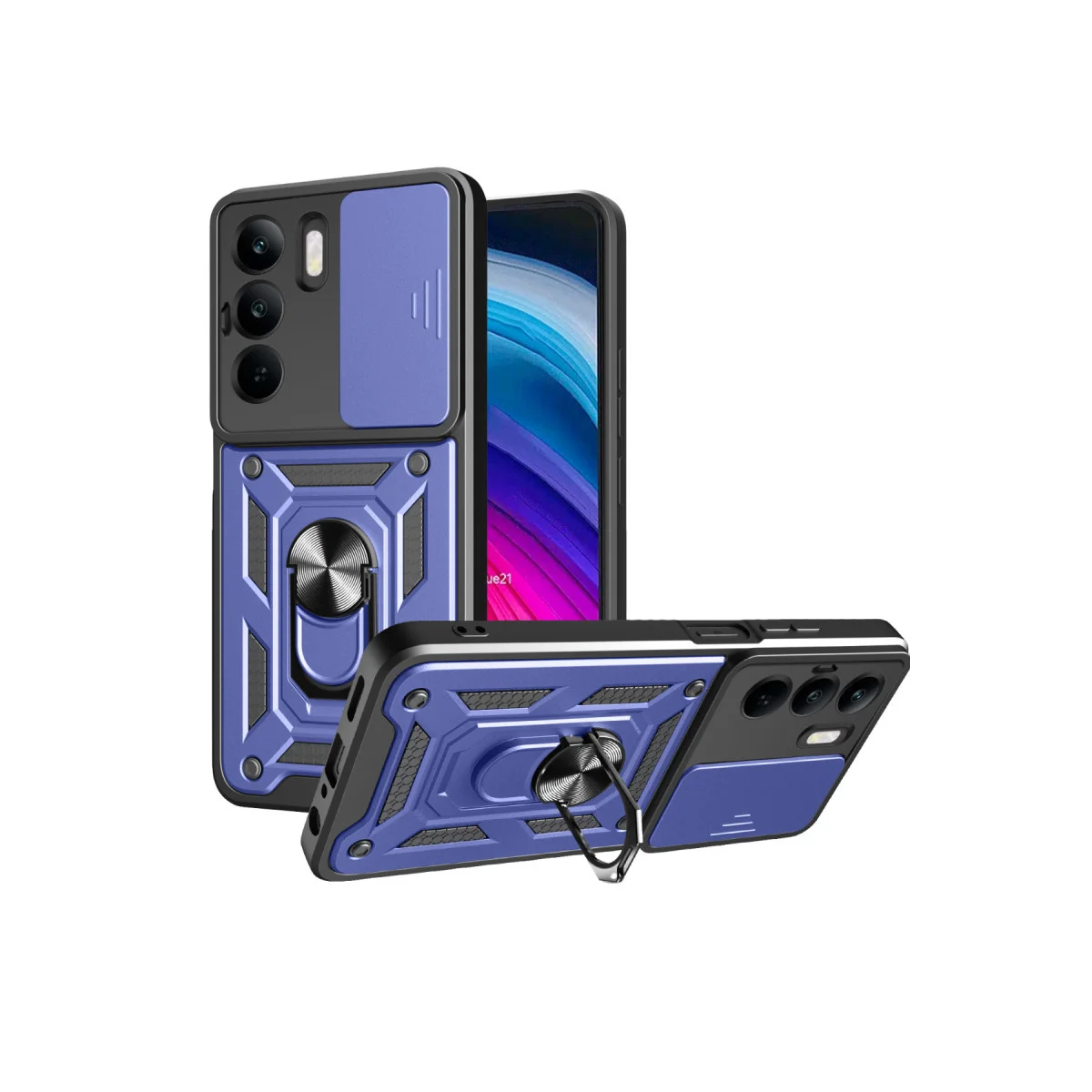 C75 4G Silikon Kılıf - Lens Korumalı, Darbe Dayanıklı ve Standlı