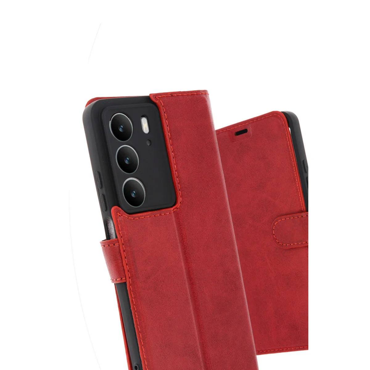 C75 4G Trend S Plus Kapaklı Kılıf - Kırmızı (Standlı ve Cüzdanlı)