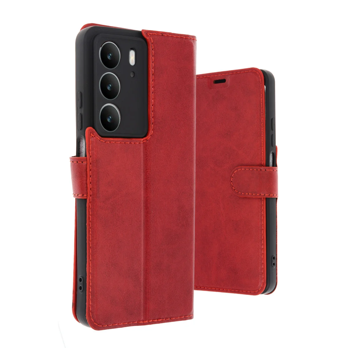C75 4G Trend S Plus Kapaklı Kılıf - Kırmızı (Standlı ve Cüzdanlı)