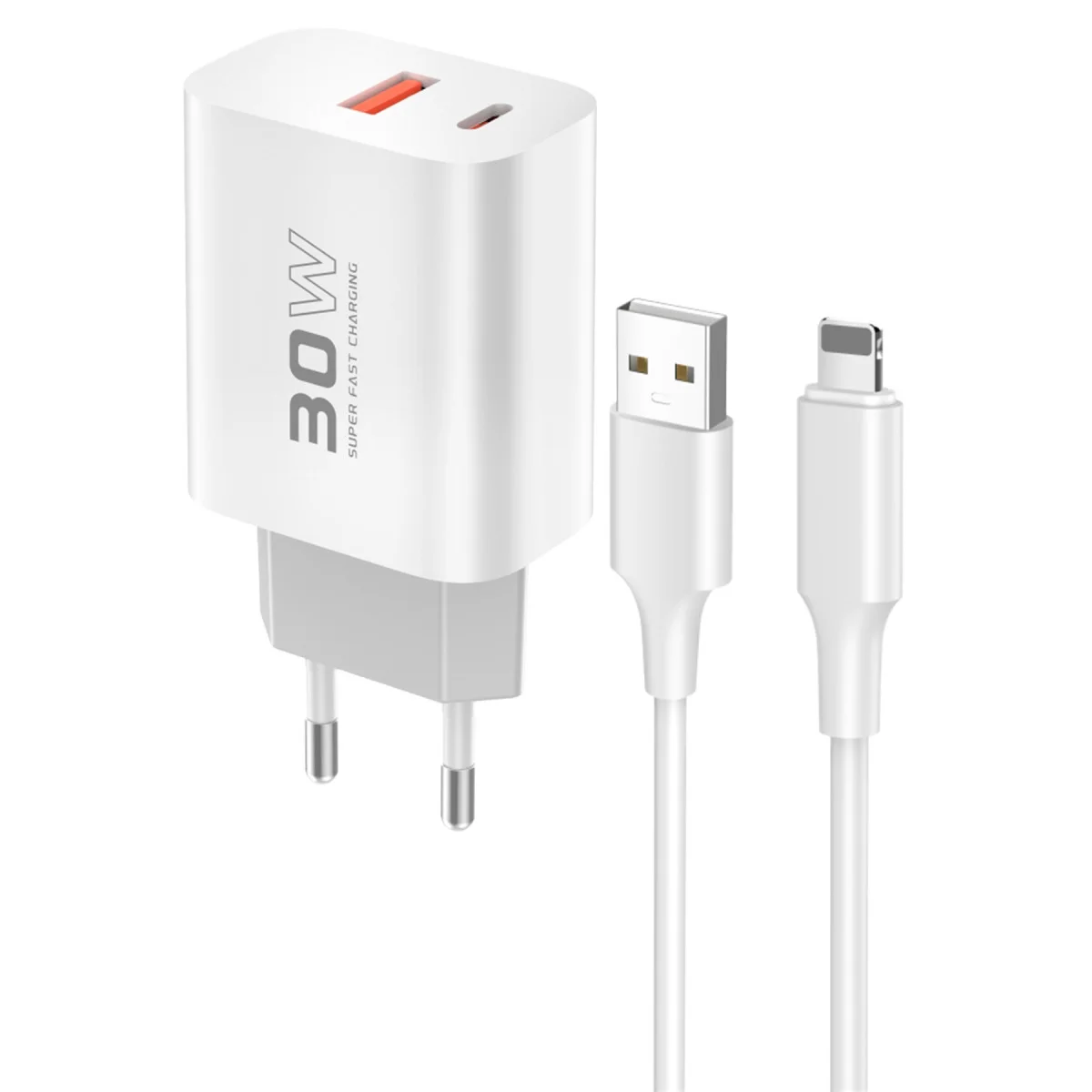 C89Q 30W Type-C ve 22.5W USB PD Şarj Cihazı + 1M Kablo - Beyaz
