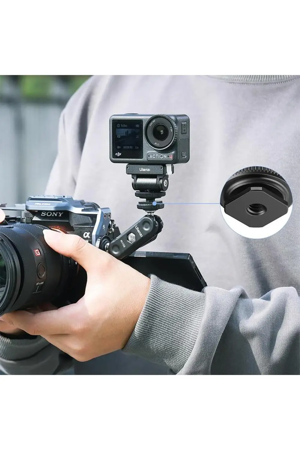 CA22 DJI Osmo Action 3/4 İçin Cold Shoe Adaptörü