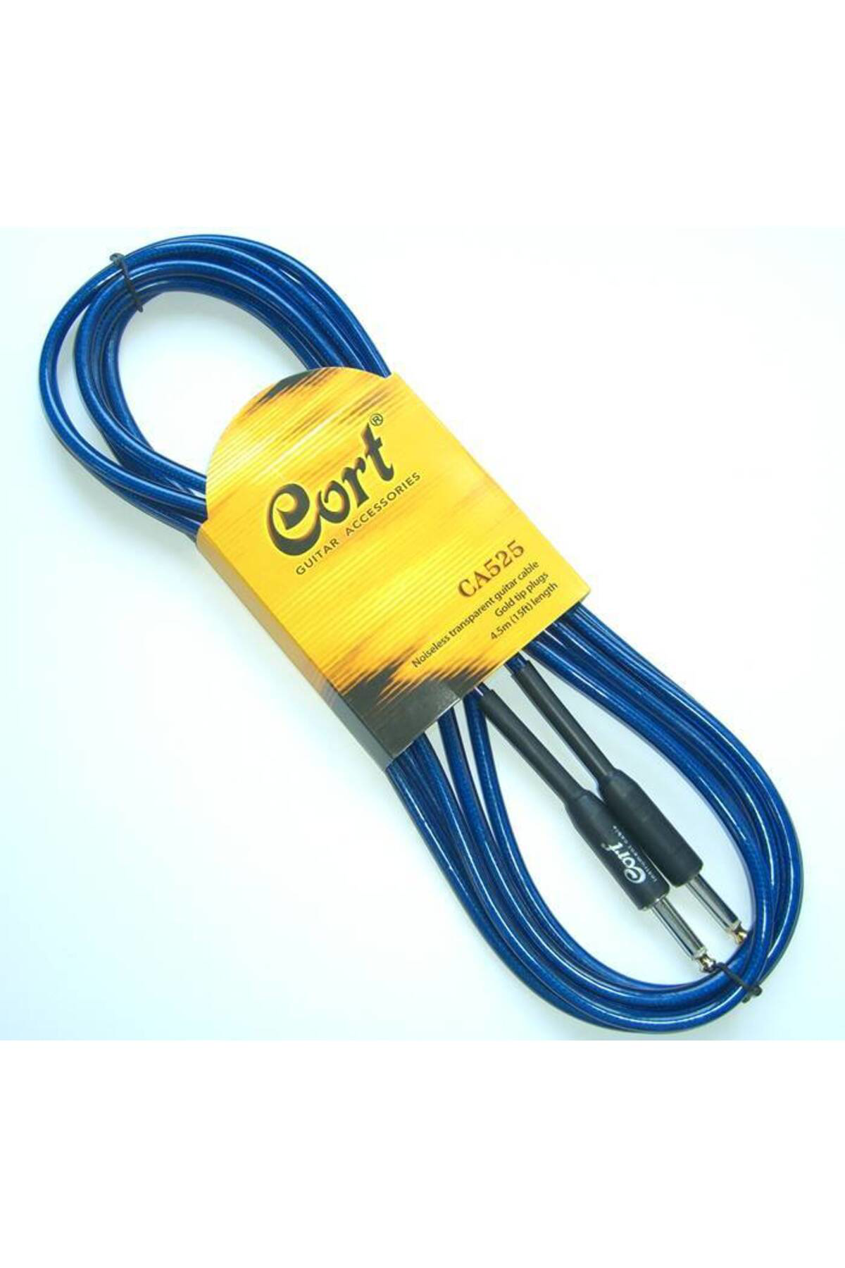 Cort Ca525bl Gitar Kablo Gürültüsüz 5M (Noisless), Şeffaf Mavi, Gitar