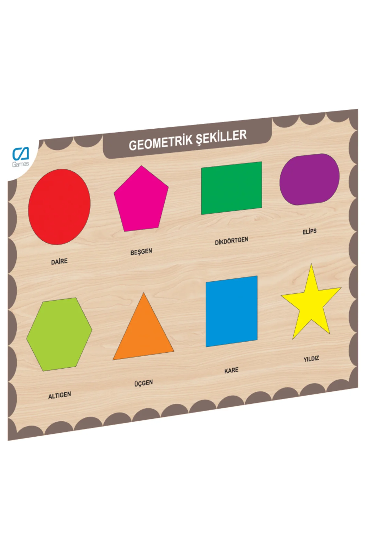 Caahs-3204 Ca Games Ahşap Geometrik Şekiller Bul-Tak